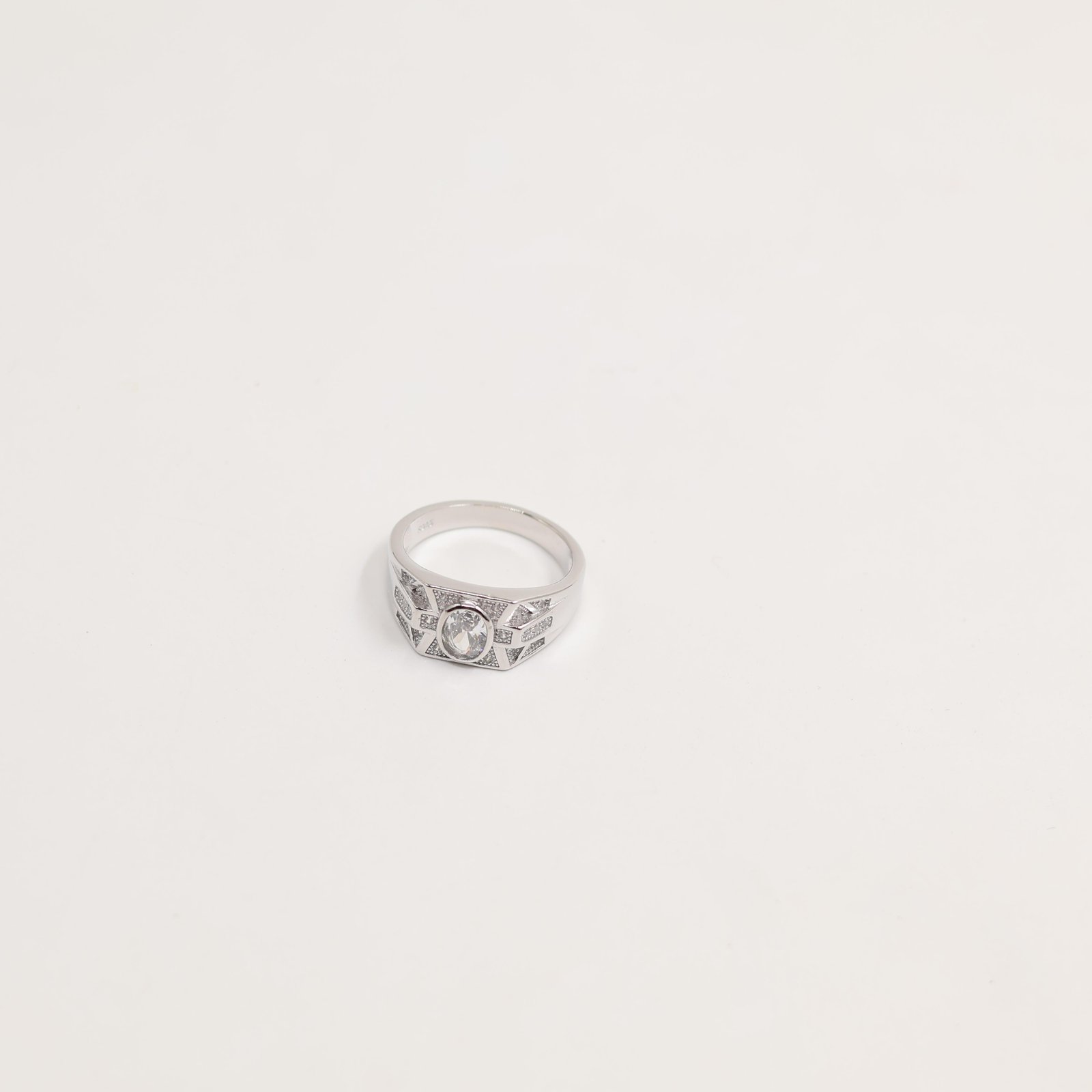 Silver Wave Crystal Eternity Ring
