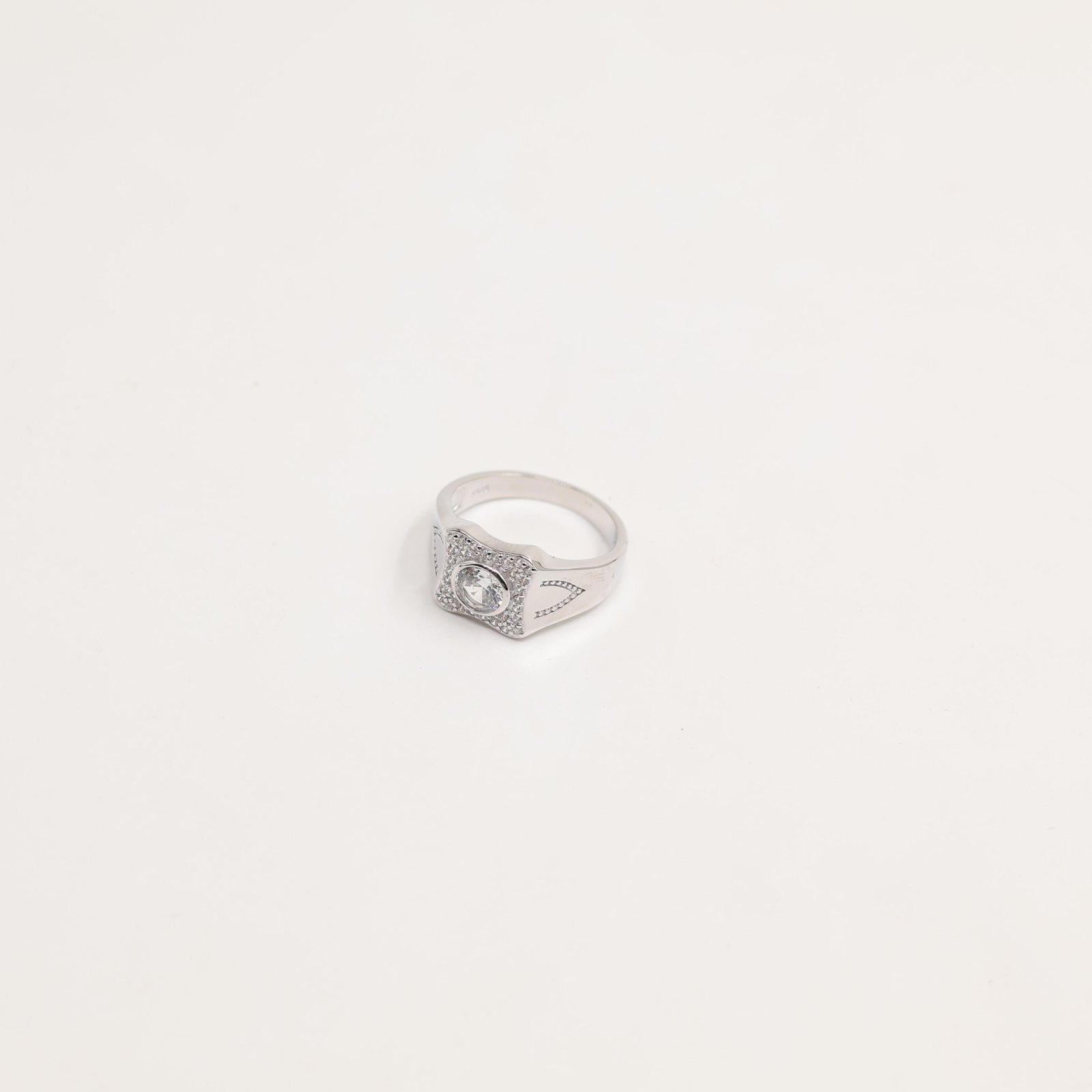 Silver Thin Band Eternity Crystal Ring