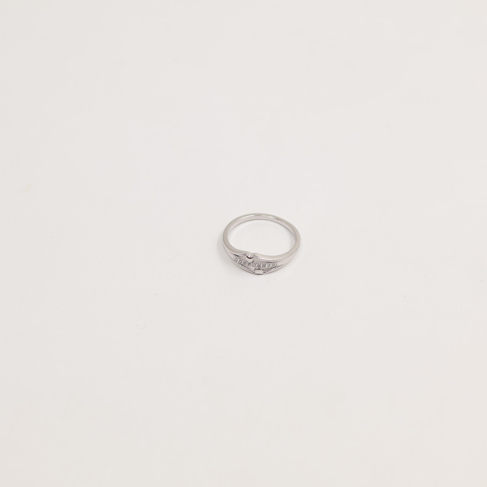 Silver Heart Shape Crystal Ring