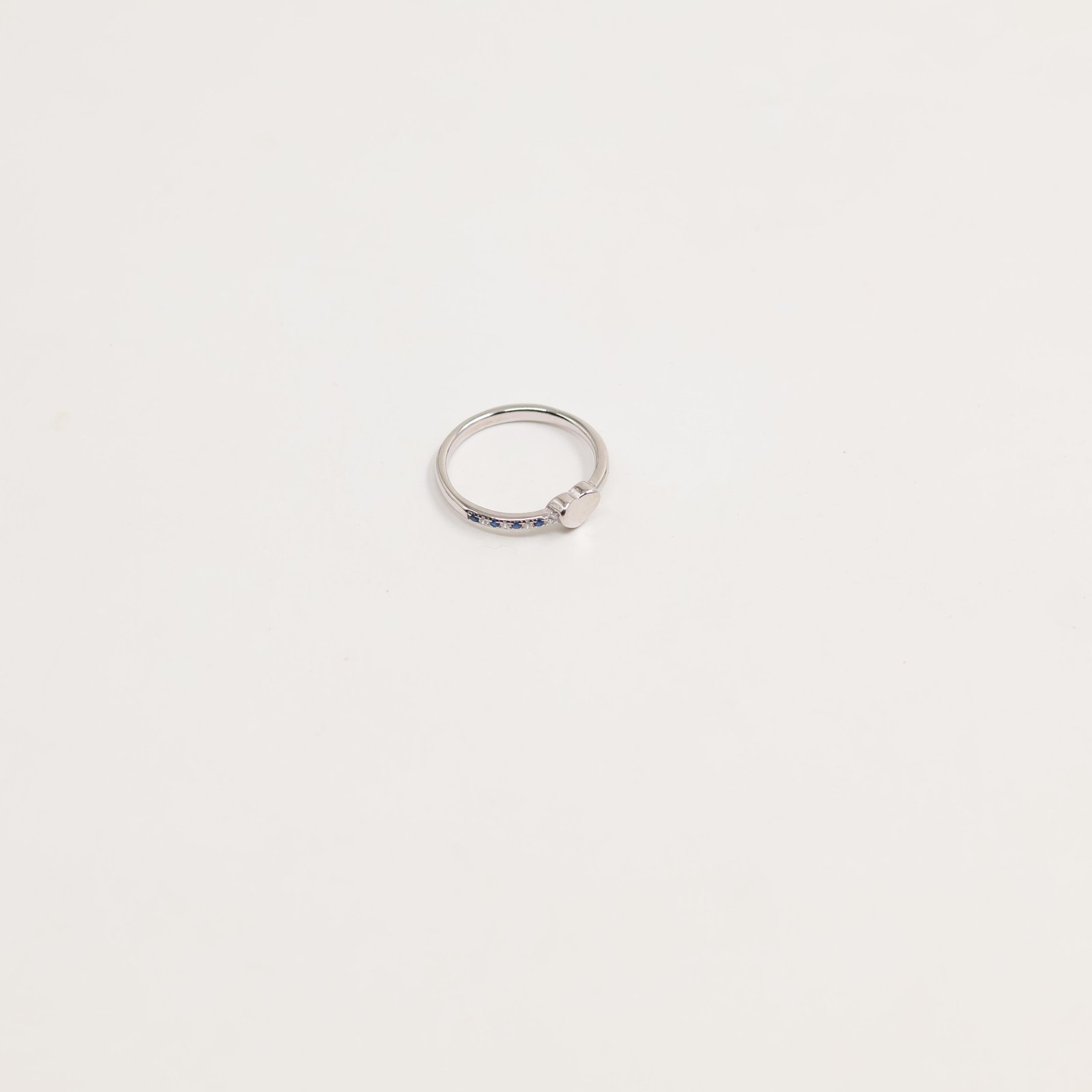 Silver Asymmetric Leaf Crystal Ring