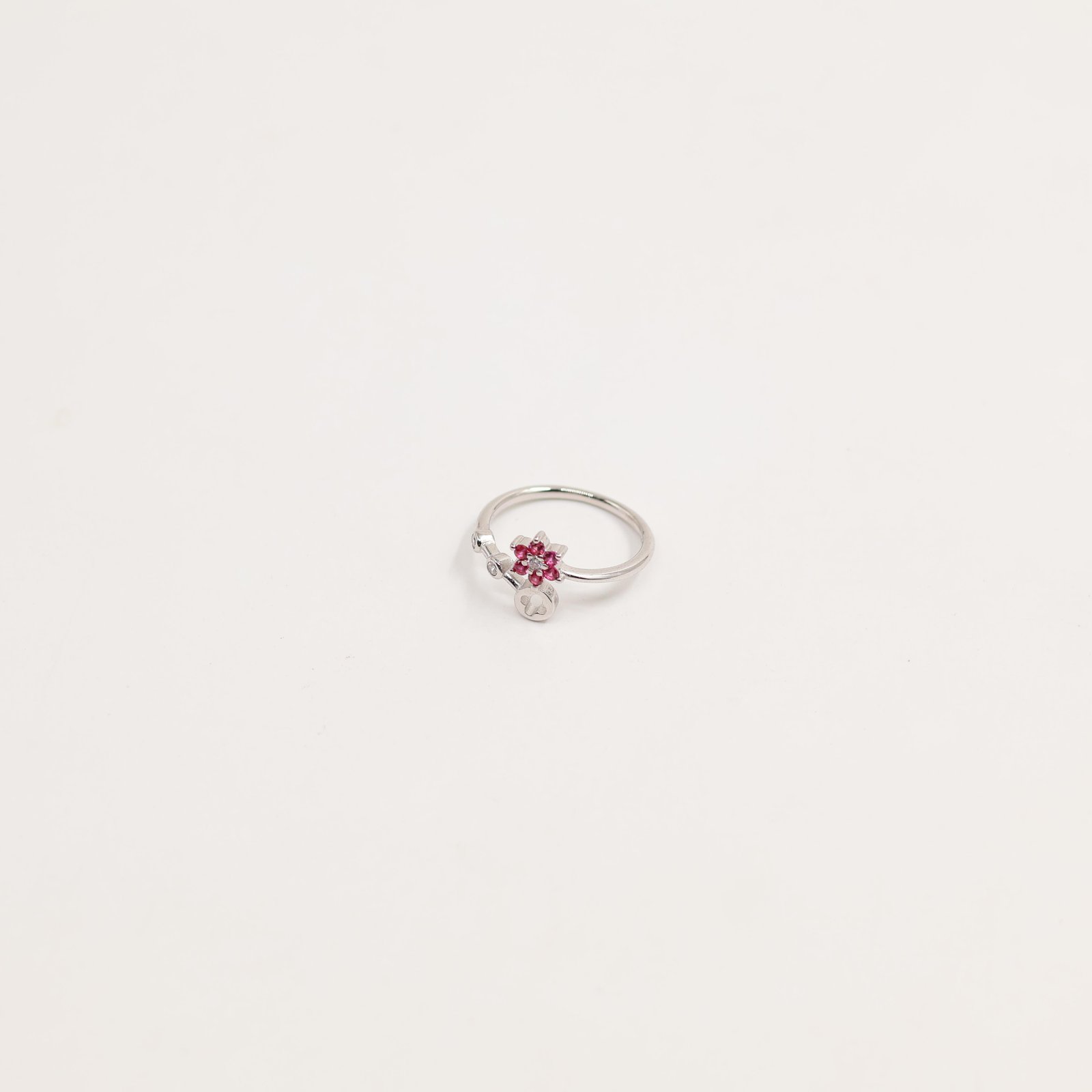 Silver Crossover X Band Crystal Ring