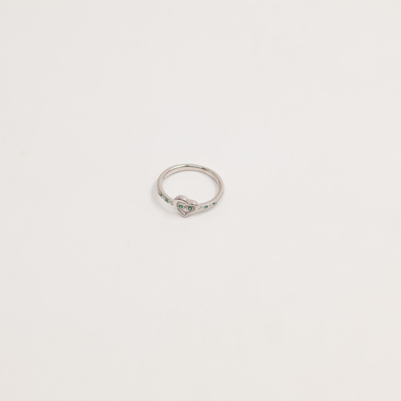 Silver Side Stone Accent Solitaire Ring