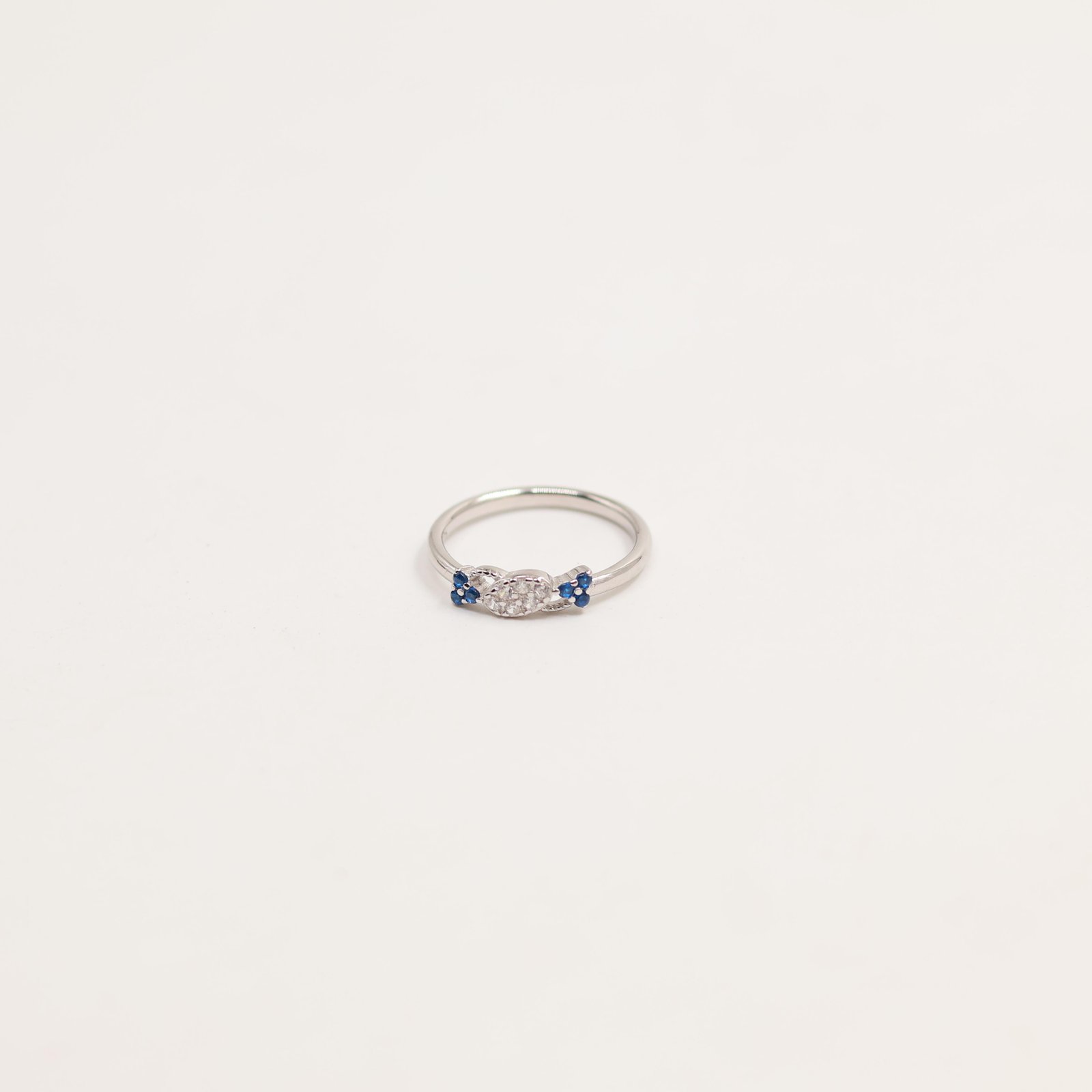 Silver Rose Cut Stone Solitaire Ring