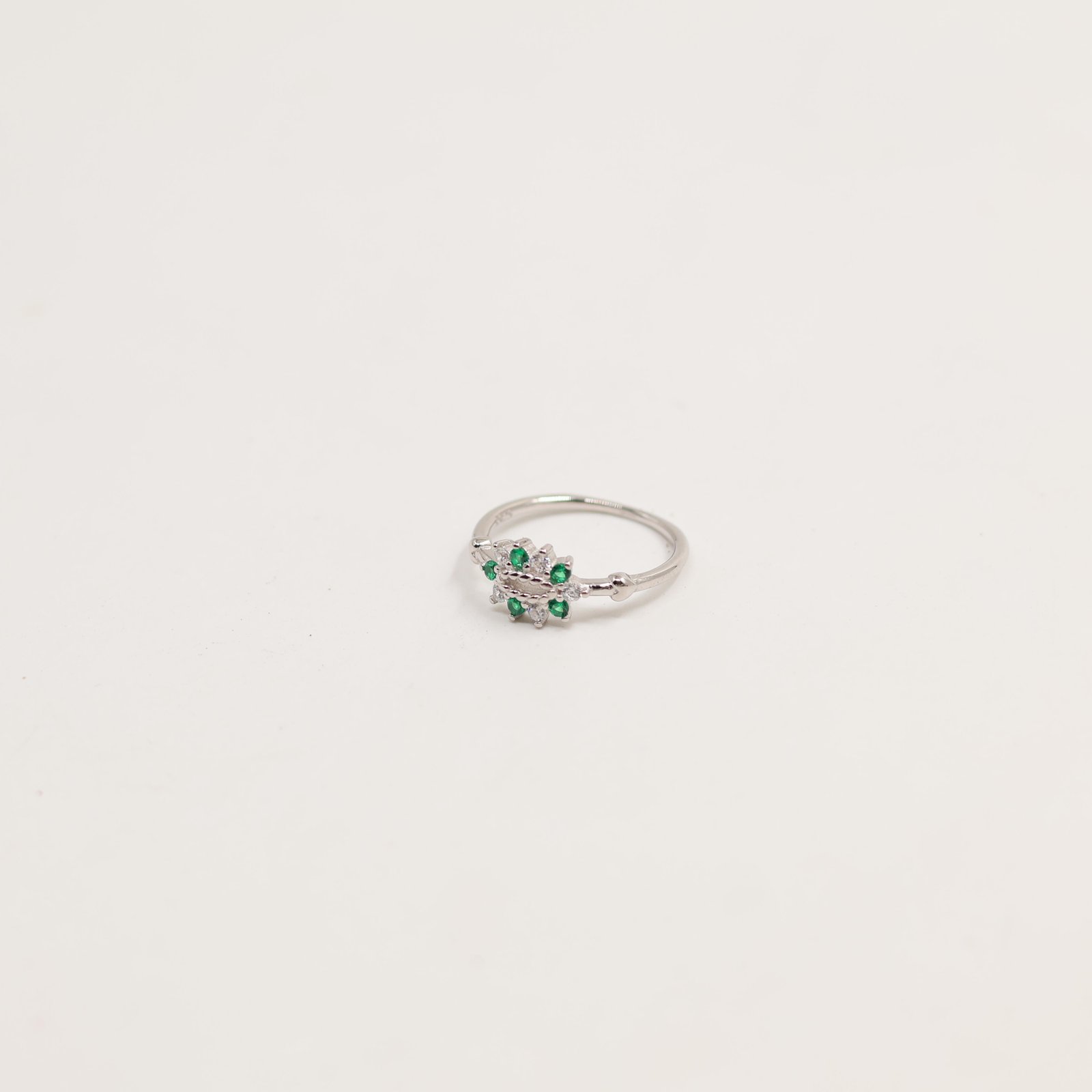 Silver Cushion Halo Pave Crystal Ring