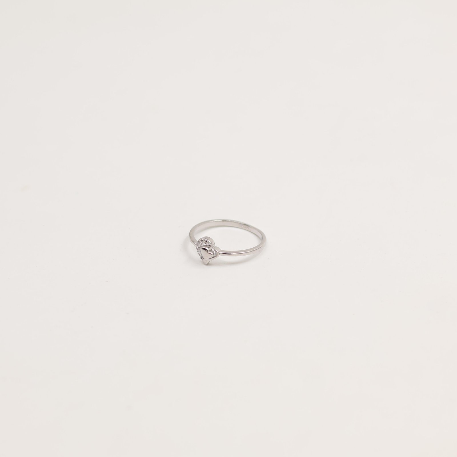 Silver Trillion Cut Crystal Ring