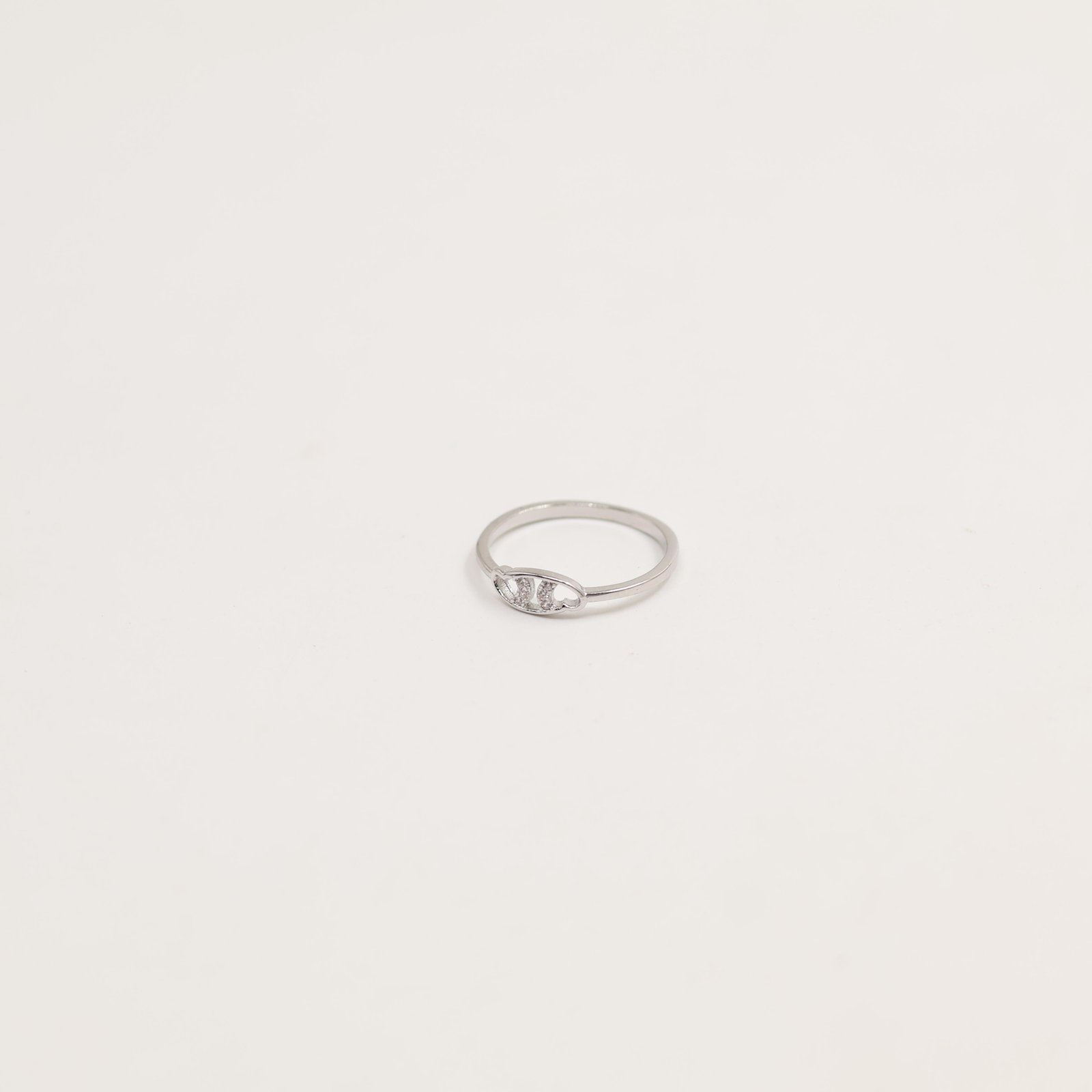 Silver Half Eternity Crystal Band Ring