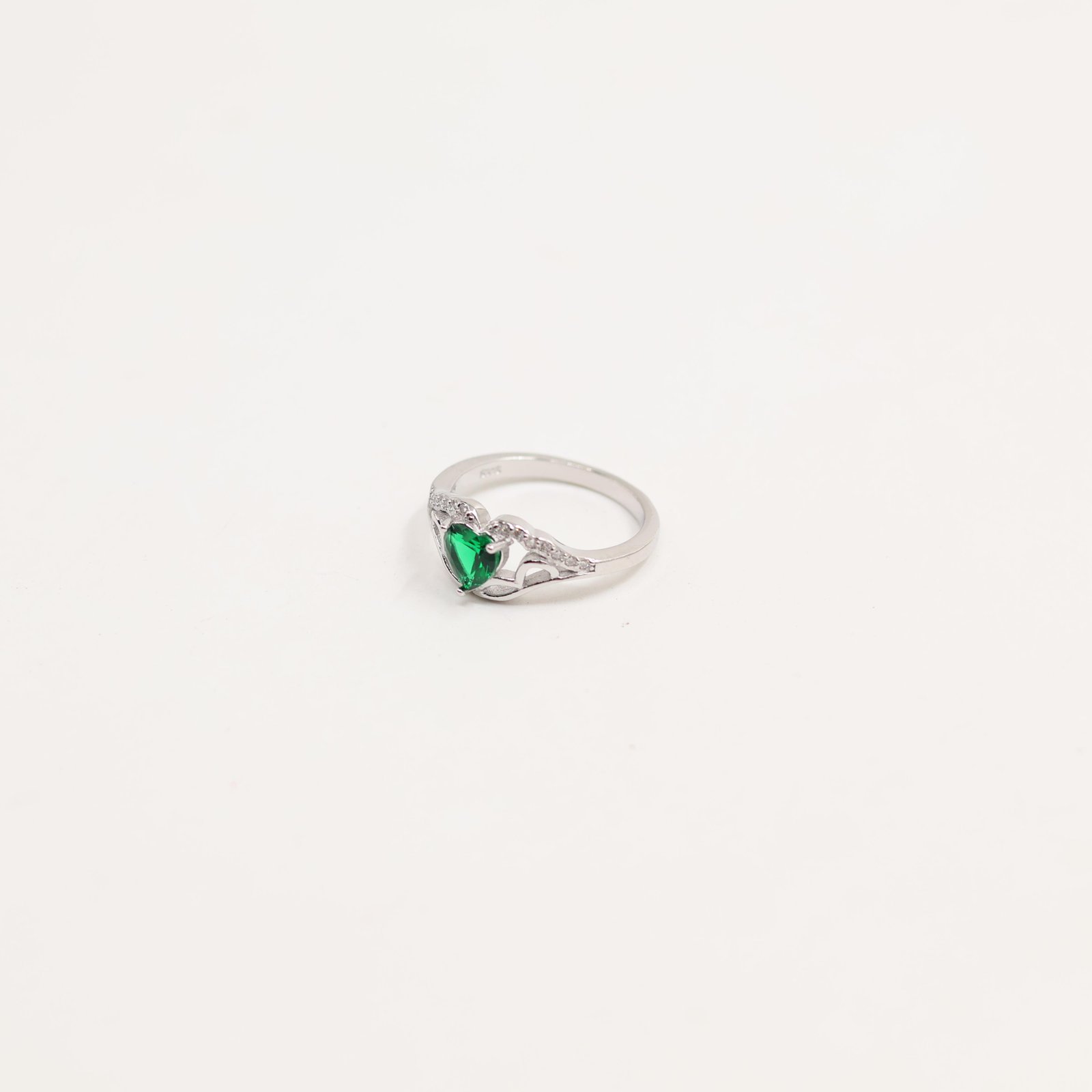 Silver Wide Dome Crystal Cocktail Ring