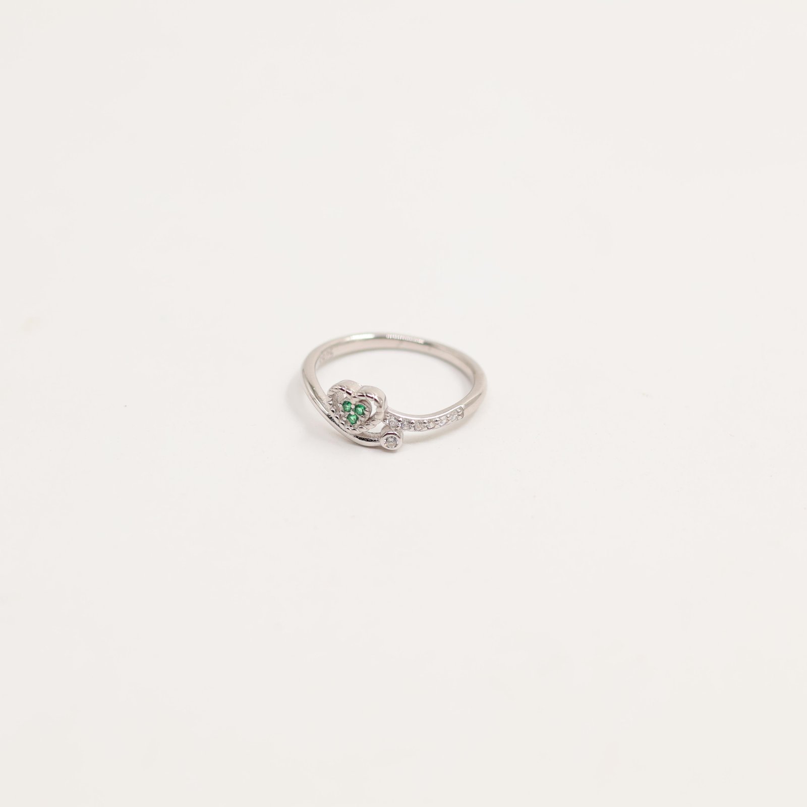 Silver Dainty Butterfly Crystal Ring