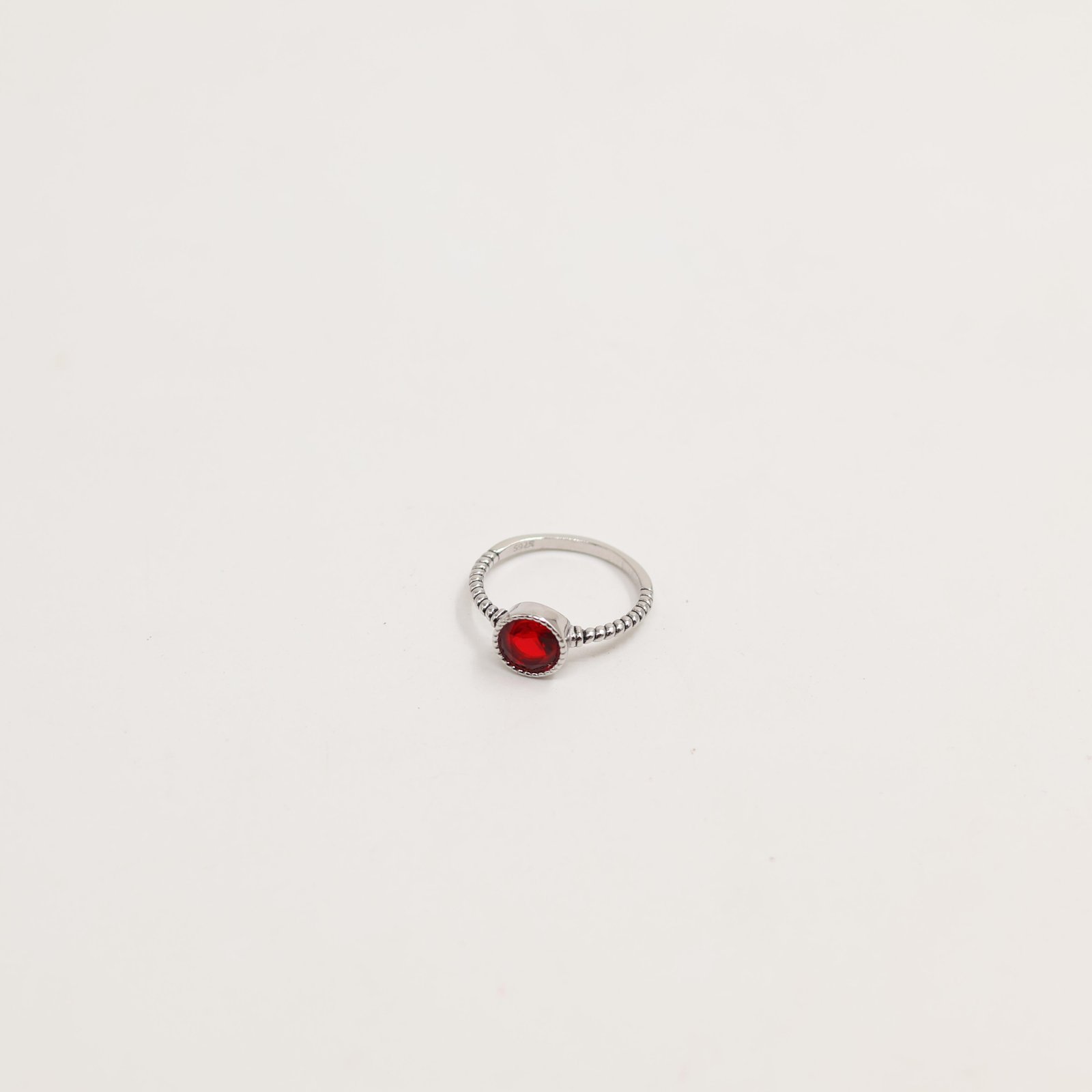 Silver Oval Bezel Solitaire Ring