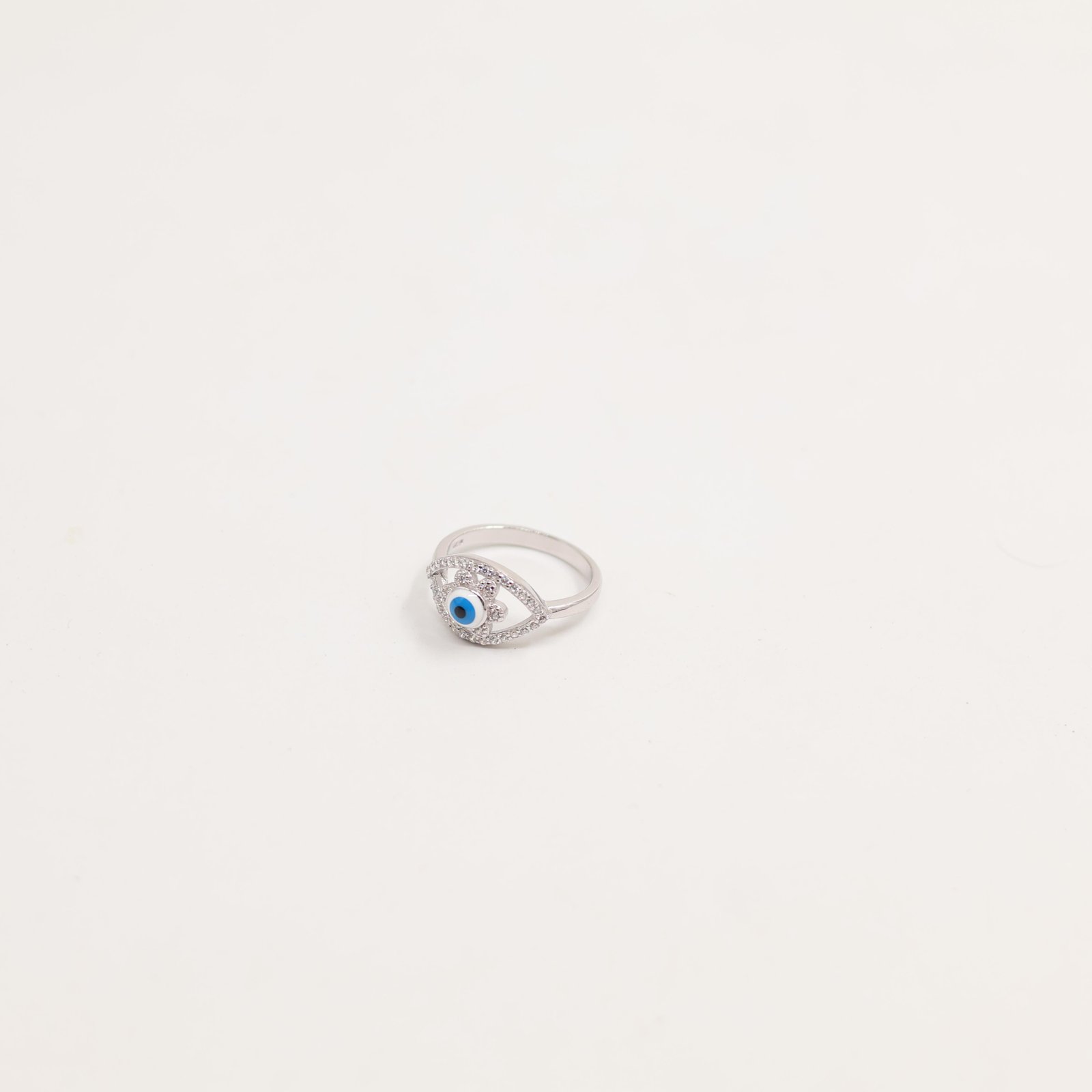 Silver Feather Wing Crystal Ring