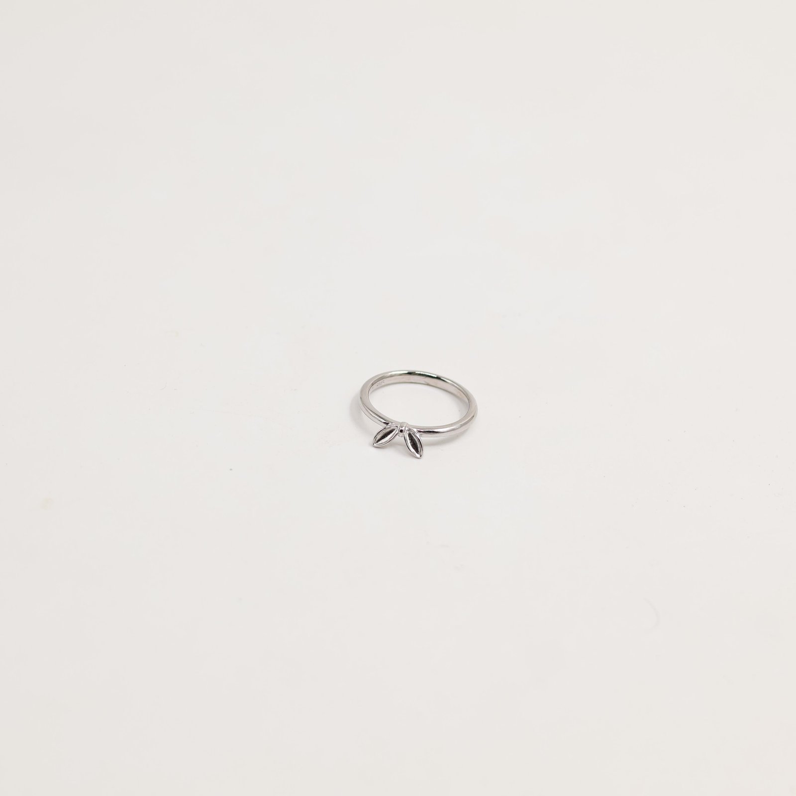 Silver Floral Open Shank Crystal Ring