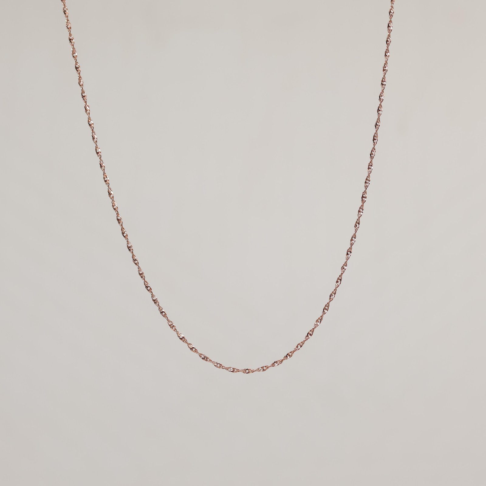 Rose Gold Twisted Singapore Chain Necklace