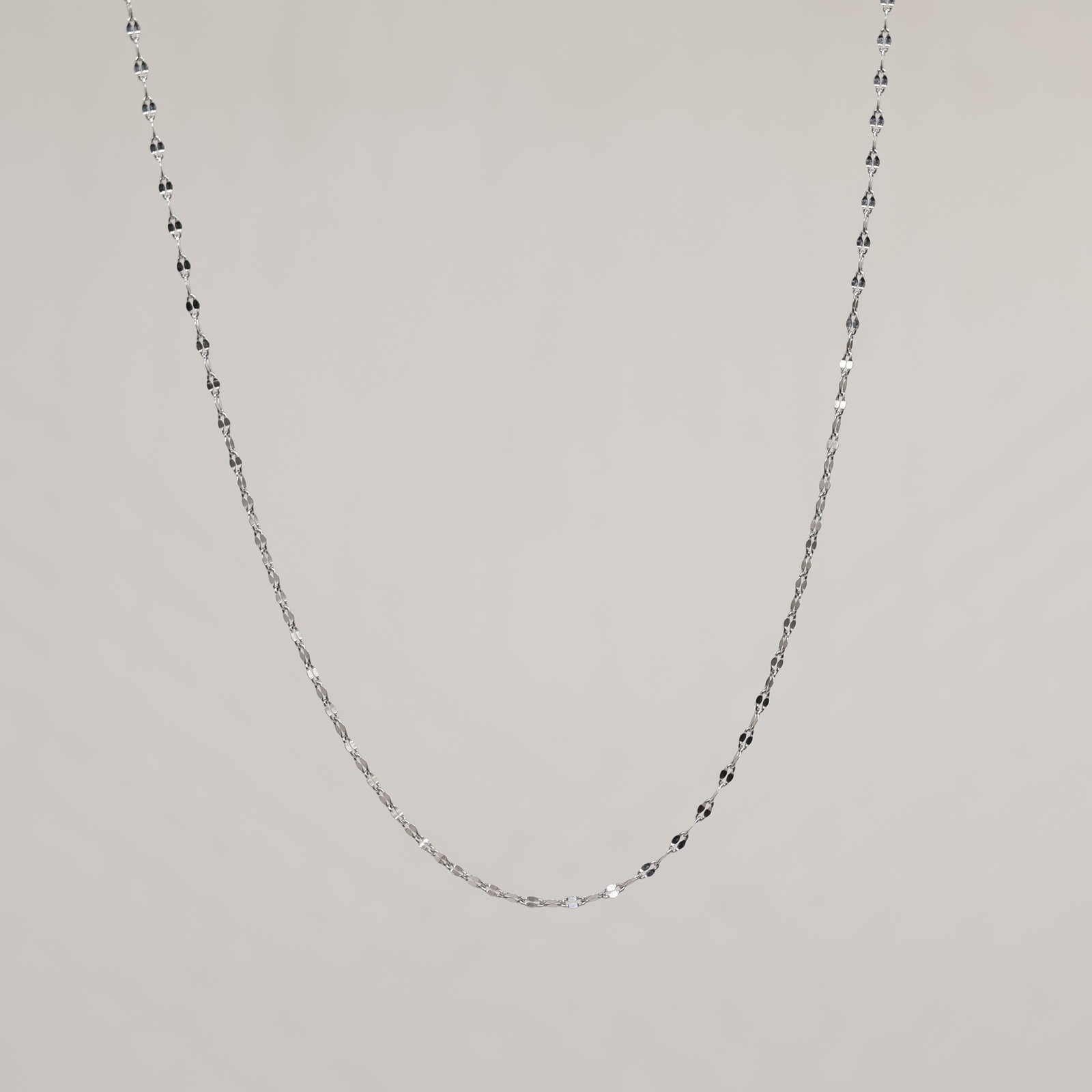 Silver Faceted Link Chain Necklace