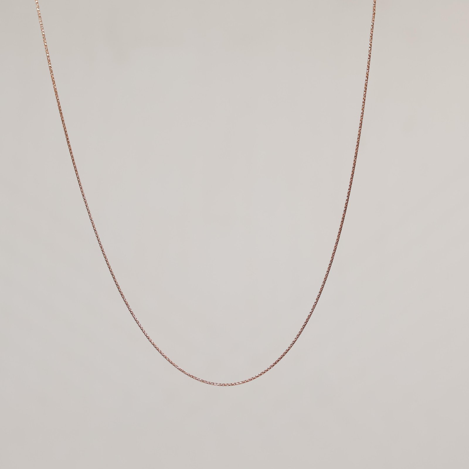 Rose Gold Fine Box Chain Necklace