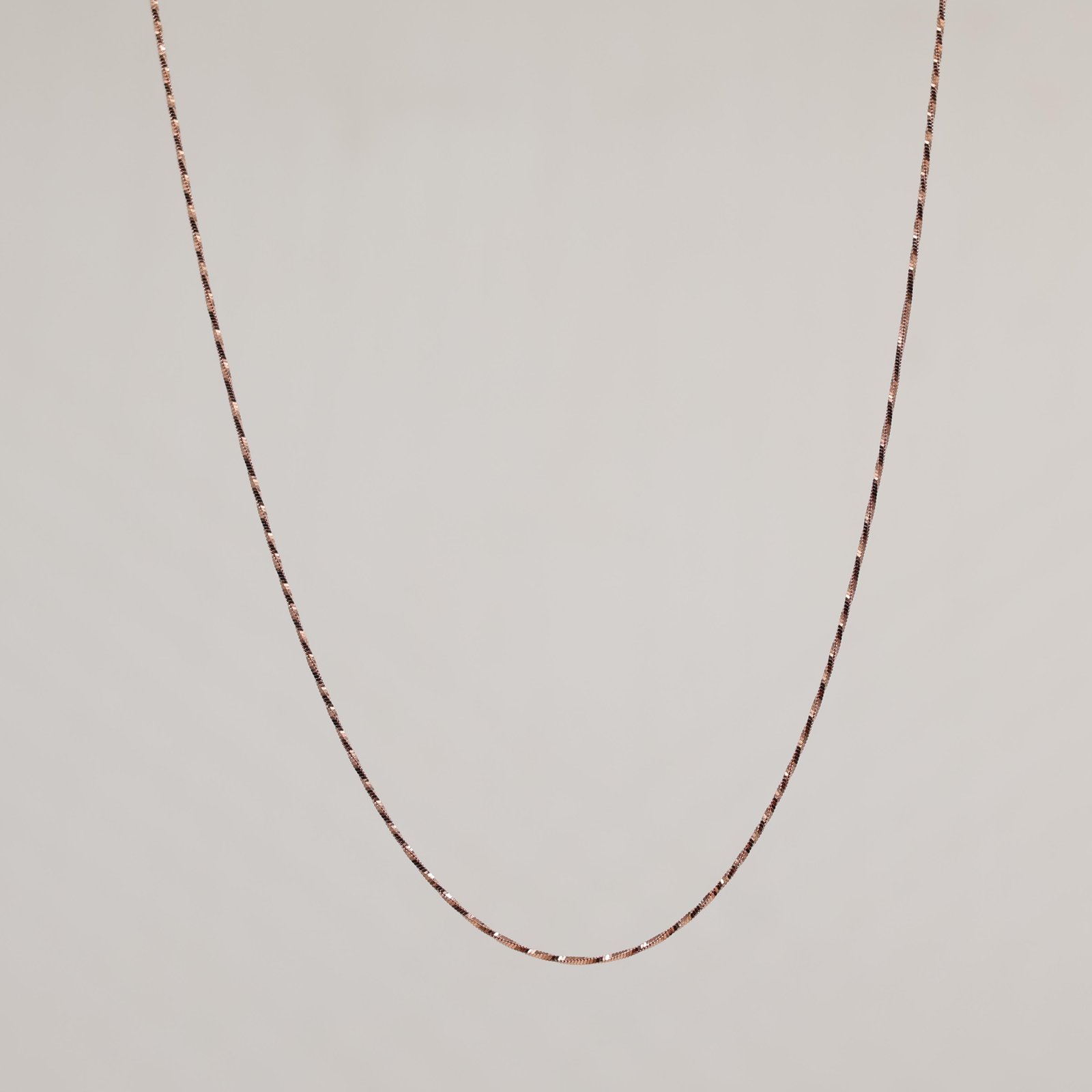 Rose Gold Fine Twisted Chain Necklace