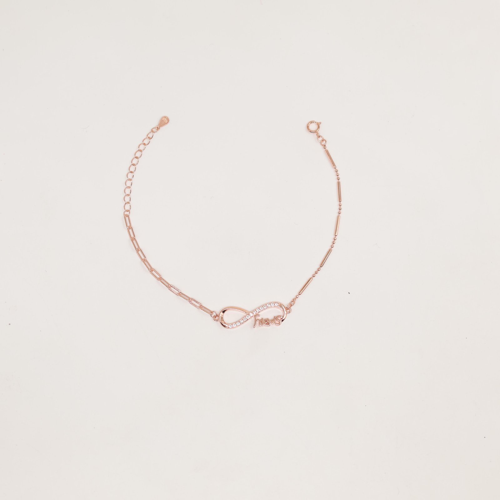 Rose Gold Infinity Friend Crystal Bracelet