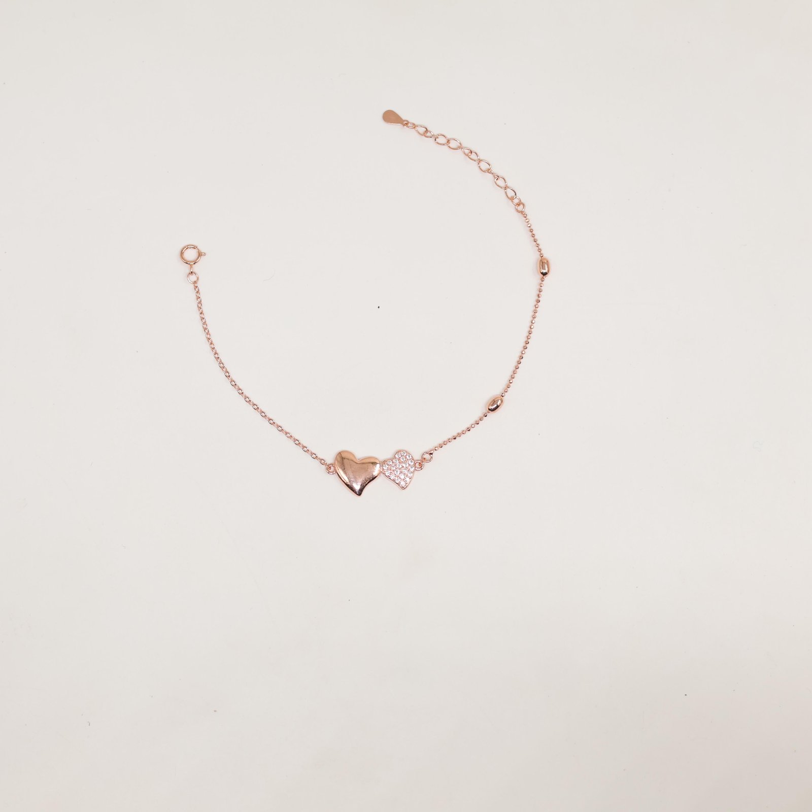 Rose Gold Interlocking Hearts Pave Bracelet