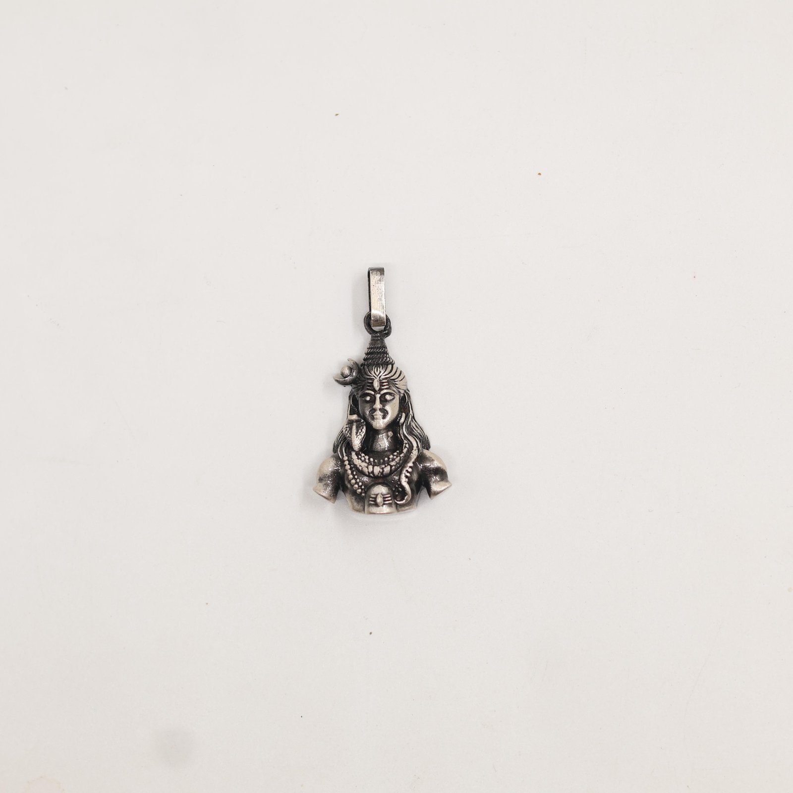 Oxidized Silver Lord Shiva Pendant Necklace