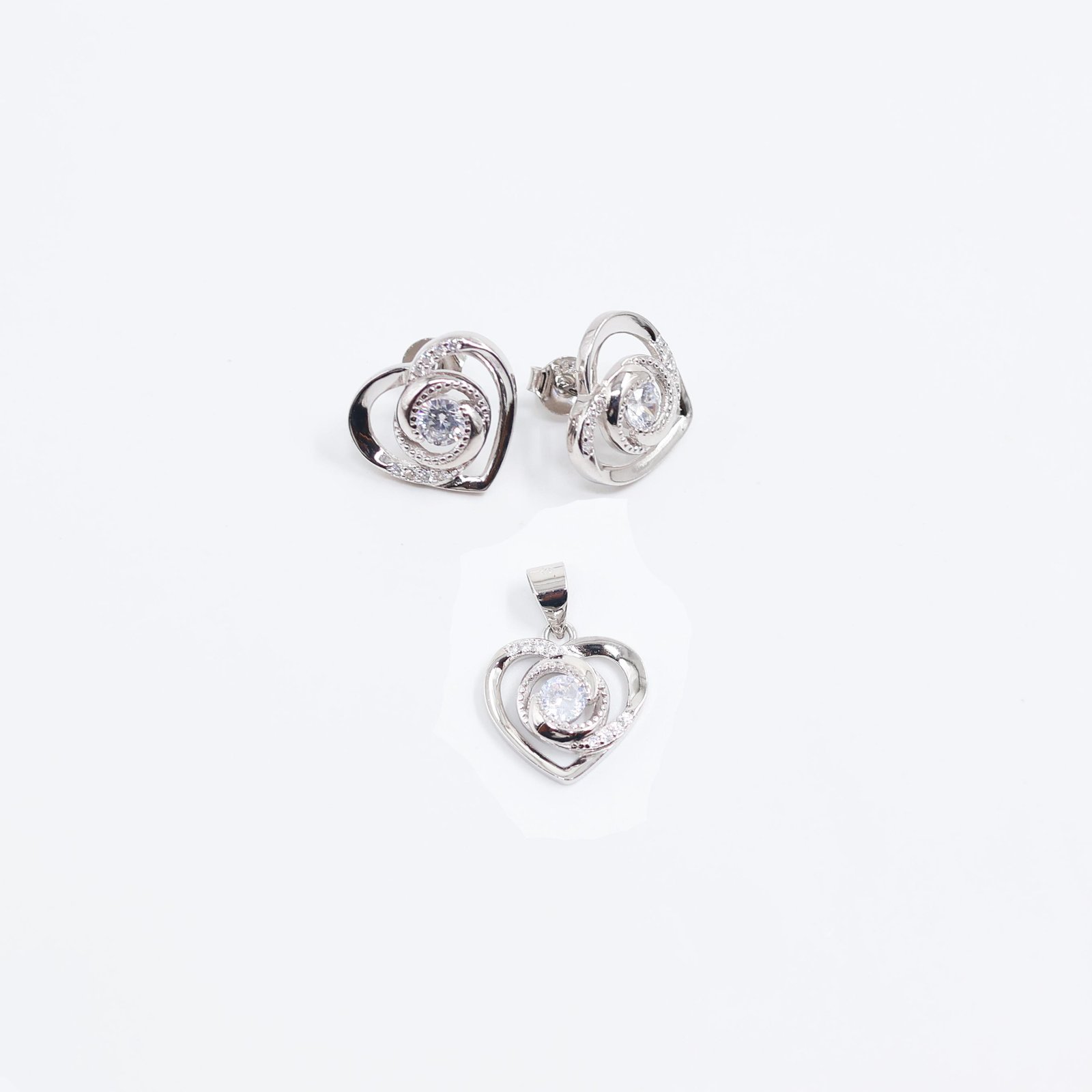 Elegant Heart Crystal Jewelry Set