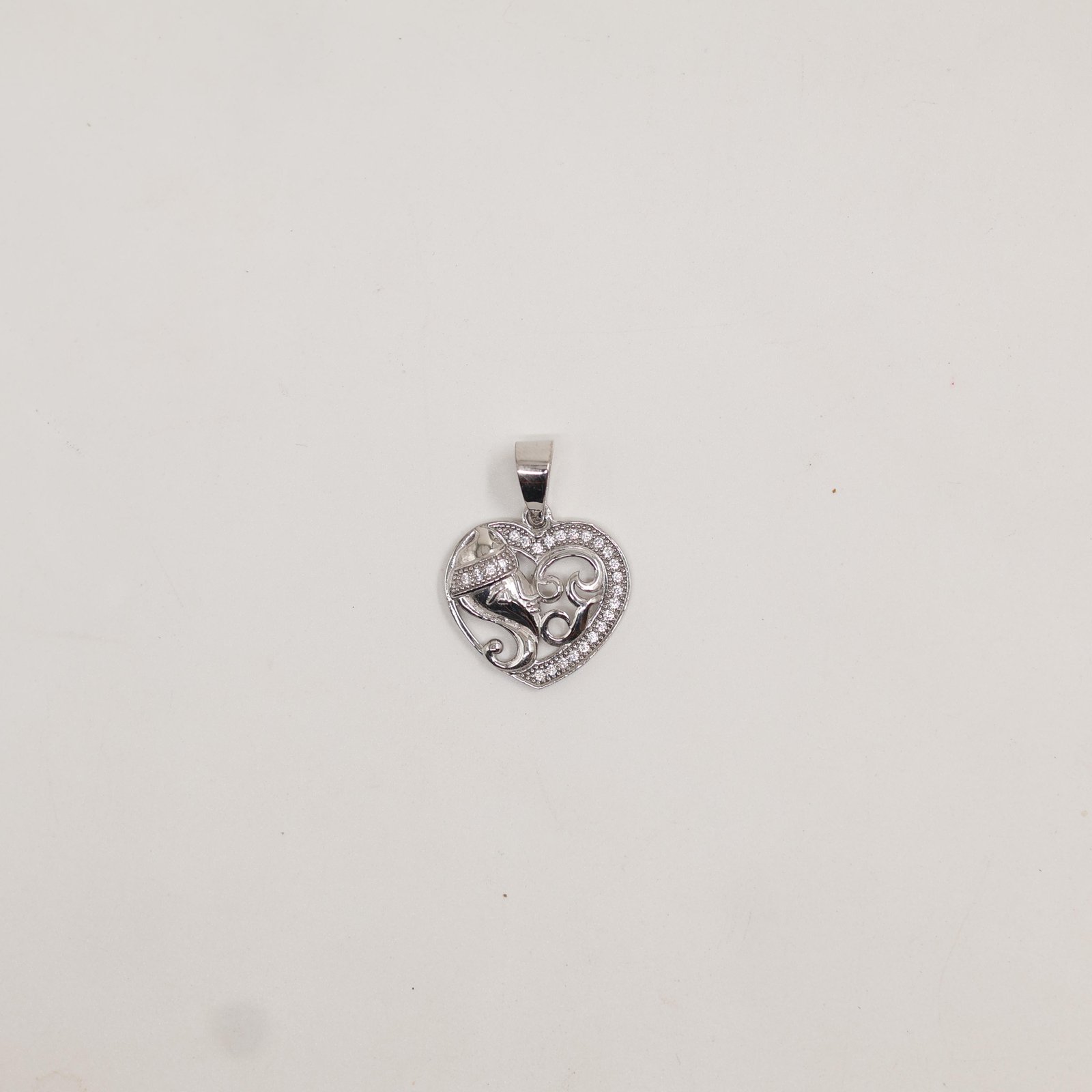 Silver Heart Ganesha Pendant Necklace