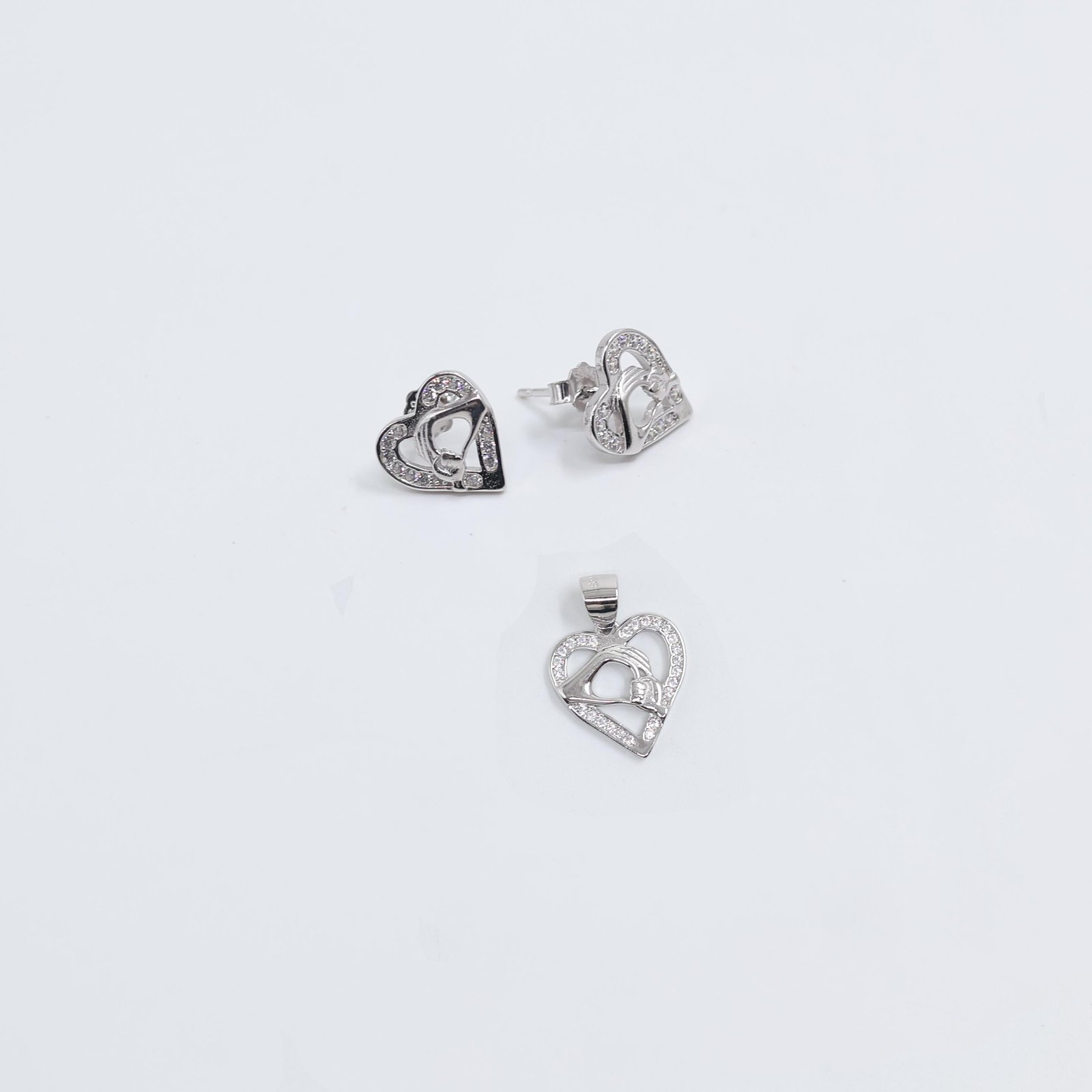 Elegant Heart Crystal Jewelry Set