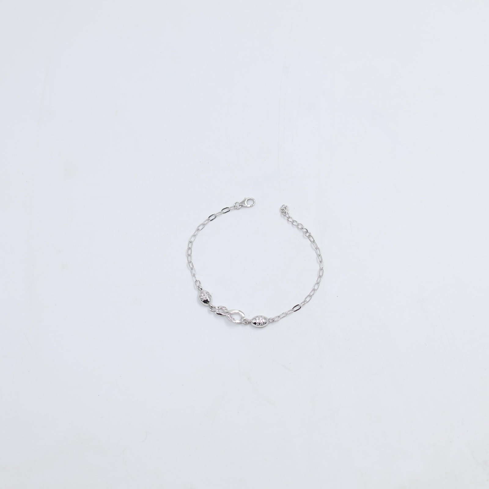 Silver Infinity Motif Clear Stone Bracelet