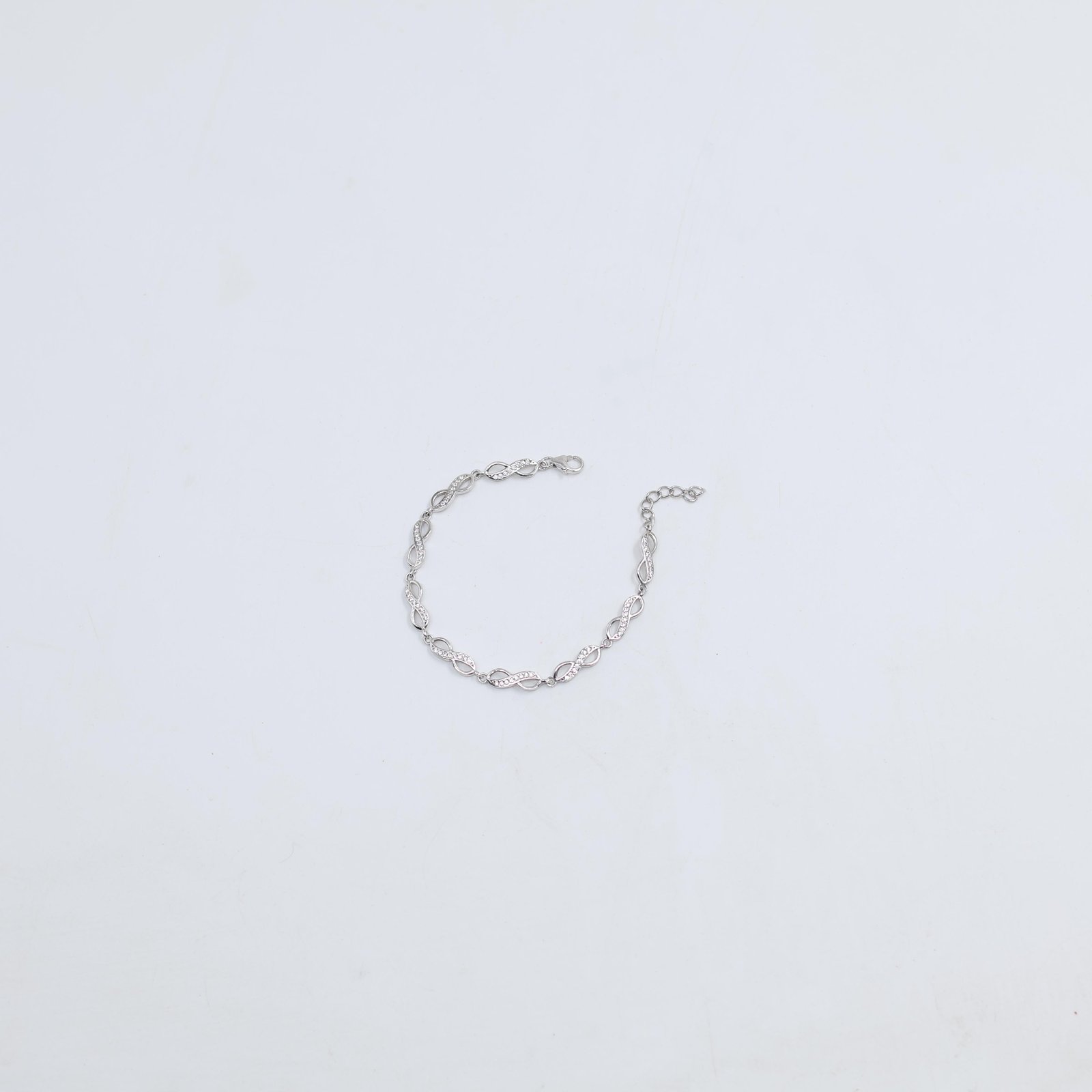 Silver Infinity Link Pavé Bracelet
