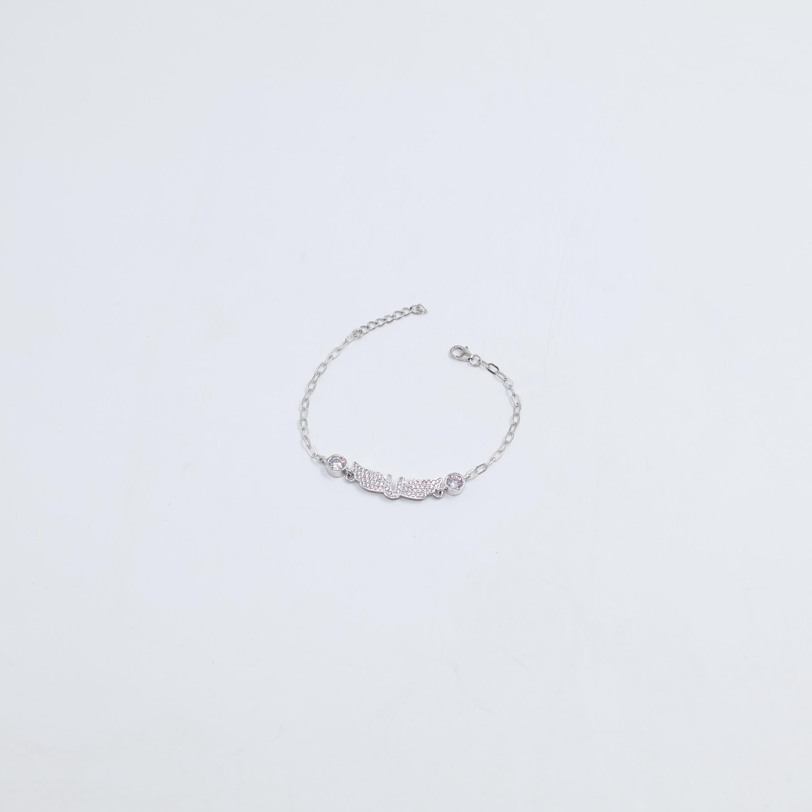 Silver Angel Wings Pavé Bracelet