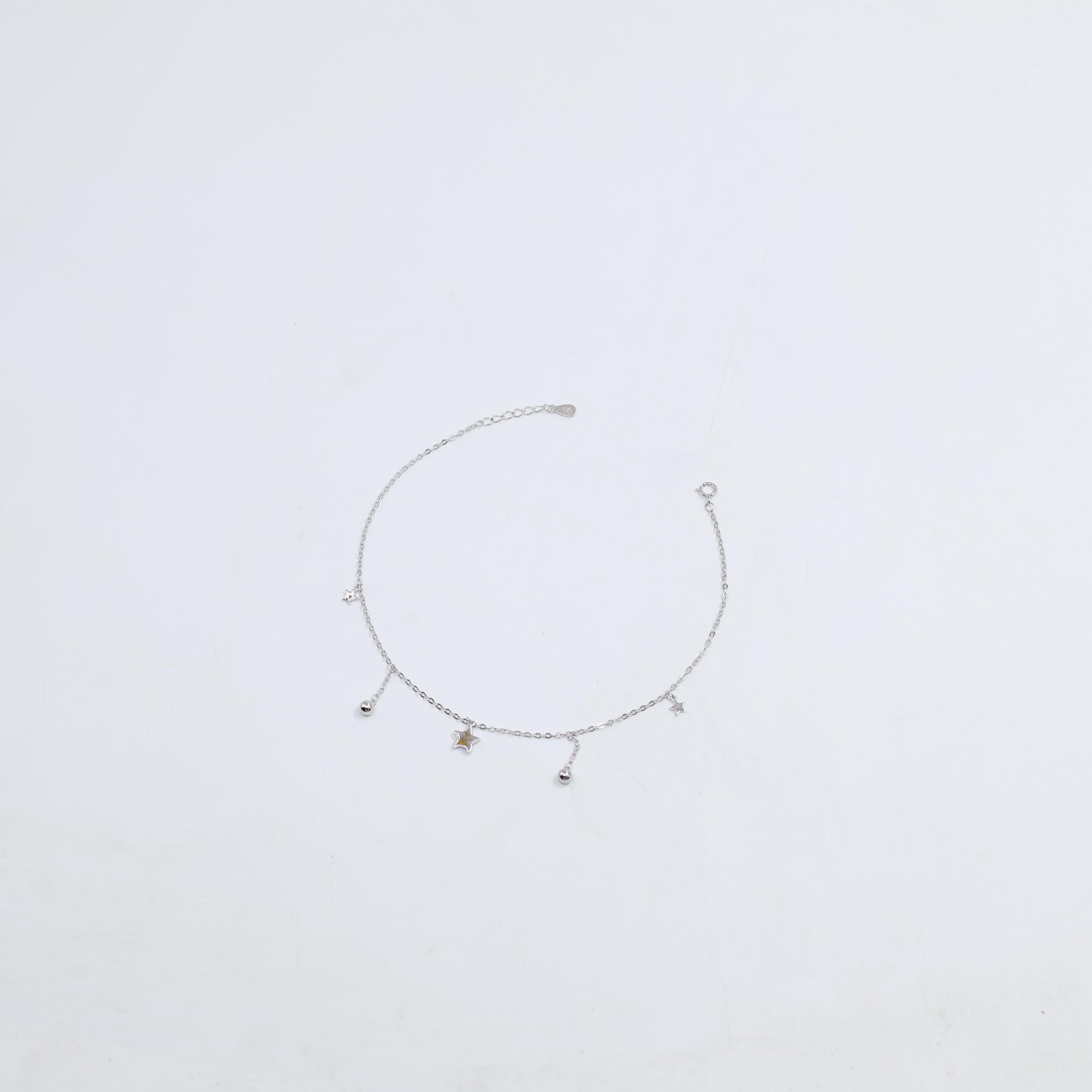 Silver Star and Ball Charm Bracelet