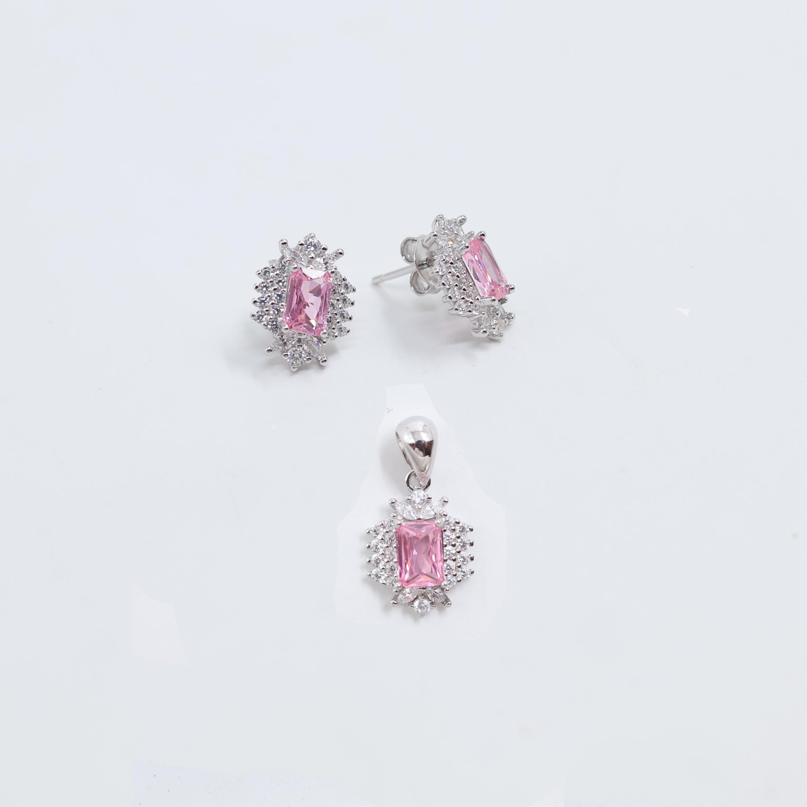 Princess Pink Crystal Jewelry Set
