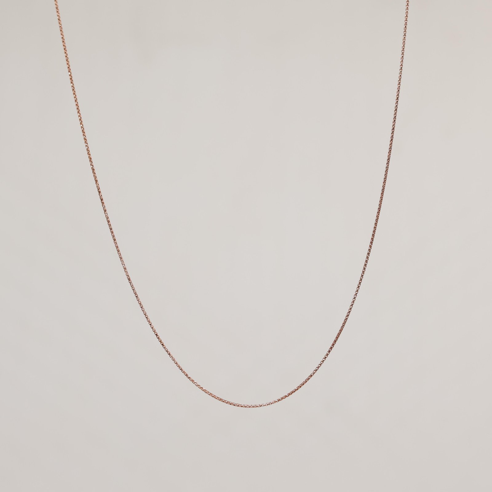 Rose Gold Fine Box Chain Necklace