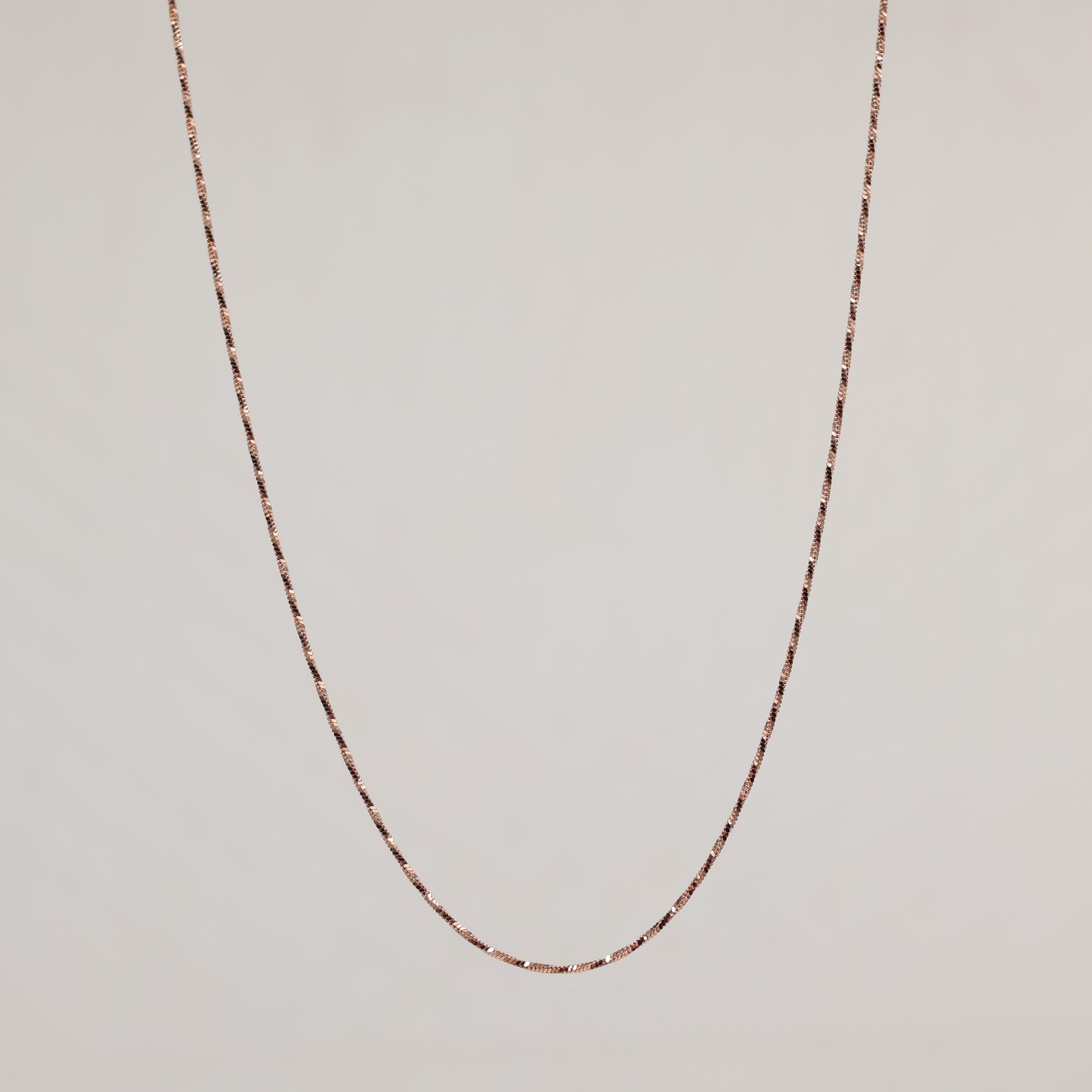 Rose Gold Thin Faceted Chain Necklace