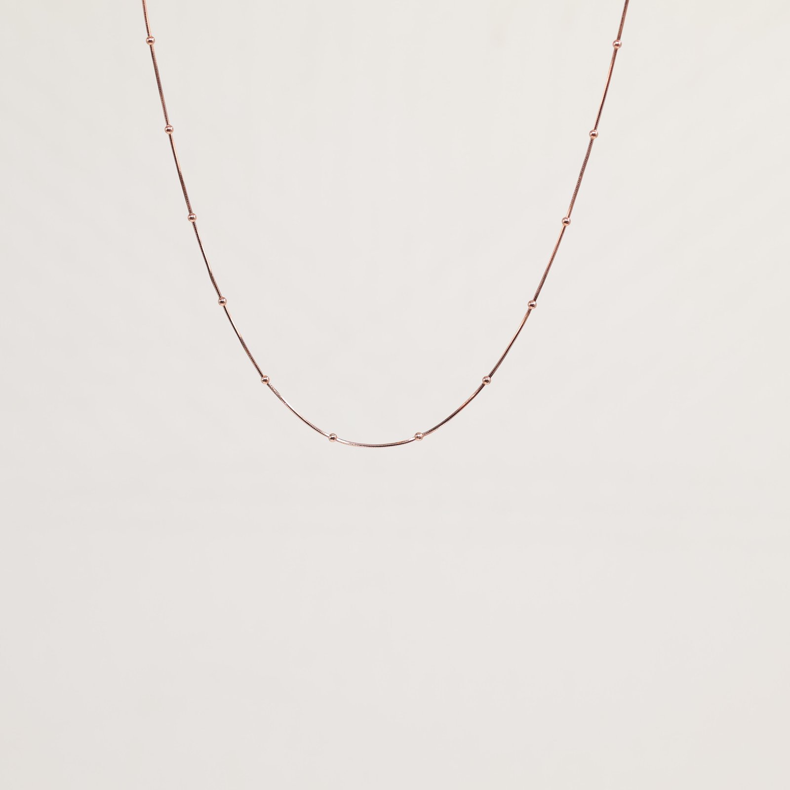 Rose Gold Beaded Satellite Chain Necklace