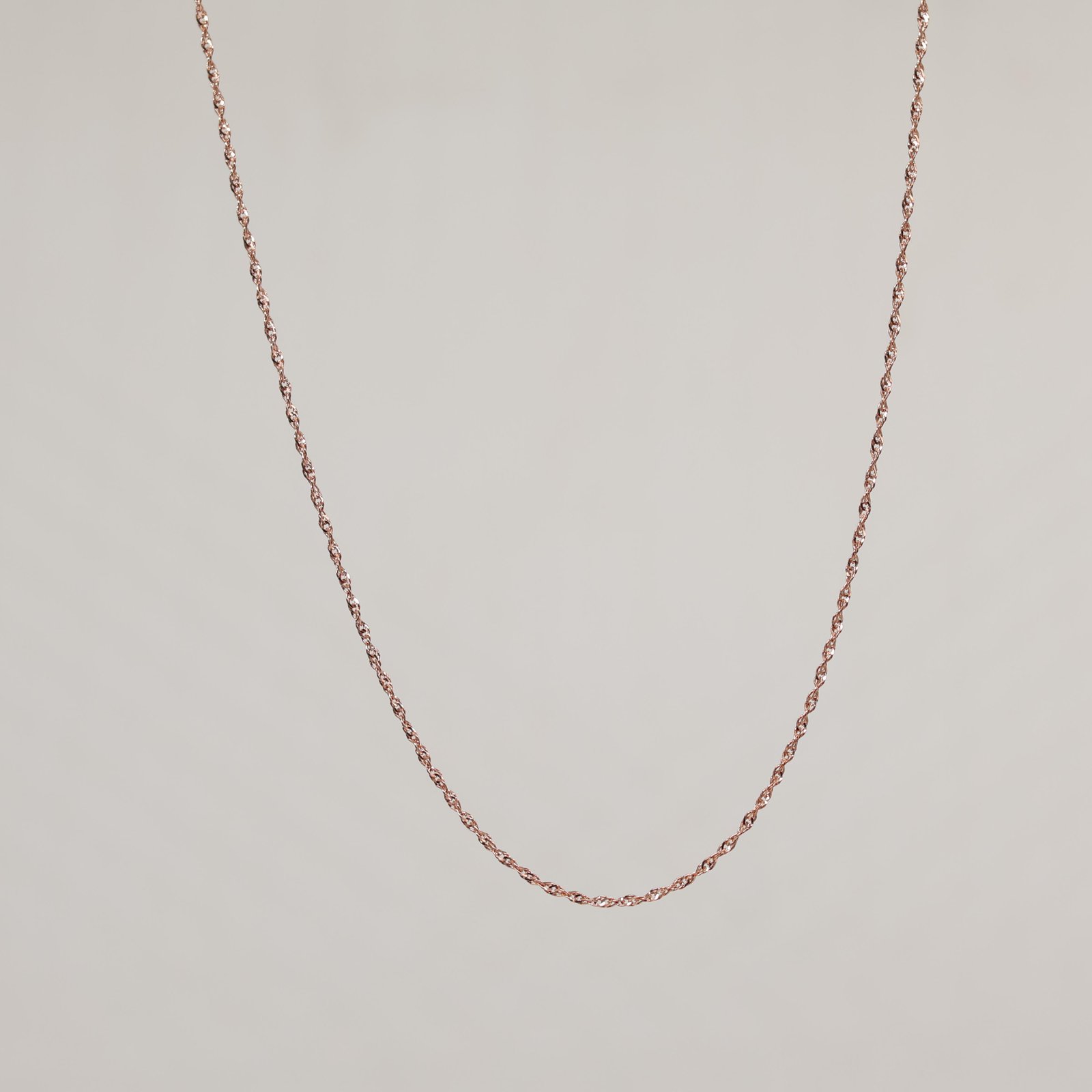 Rose Gold Twisted Singapore Chain Necklace