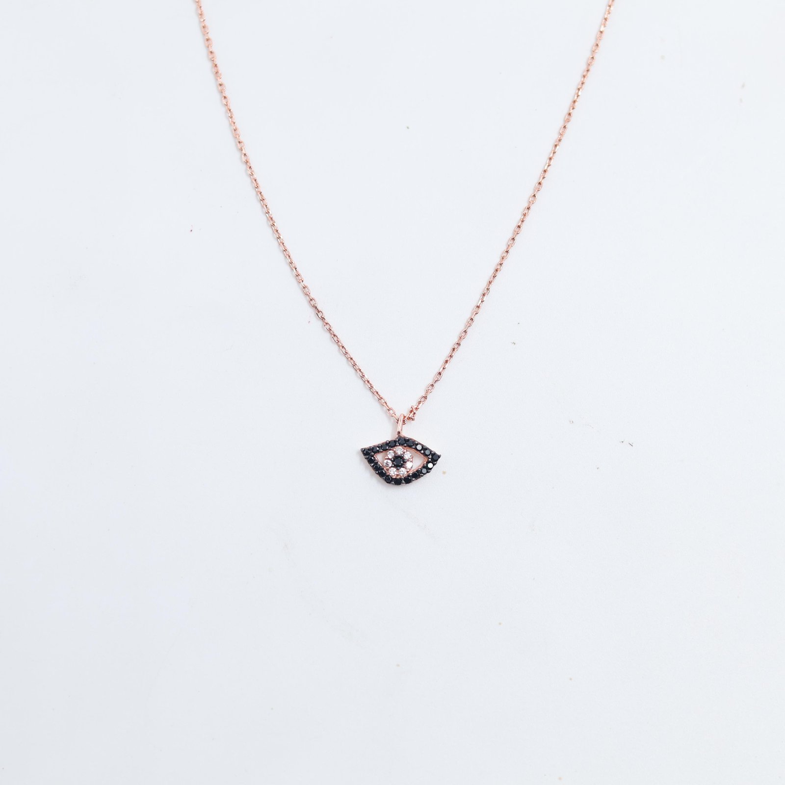 Black Crystal Evil Eye Pendant Necklace