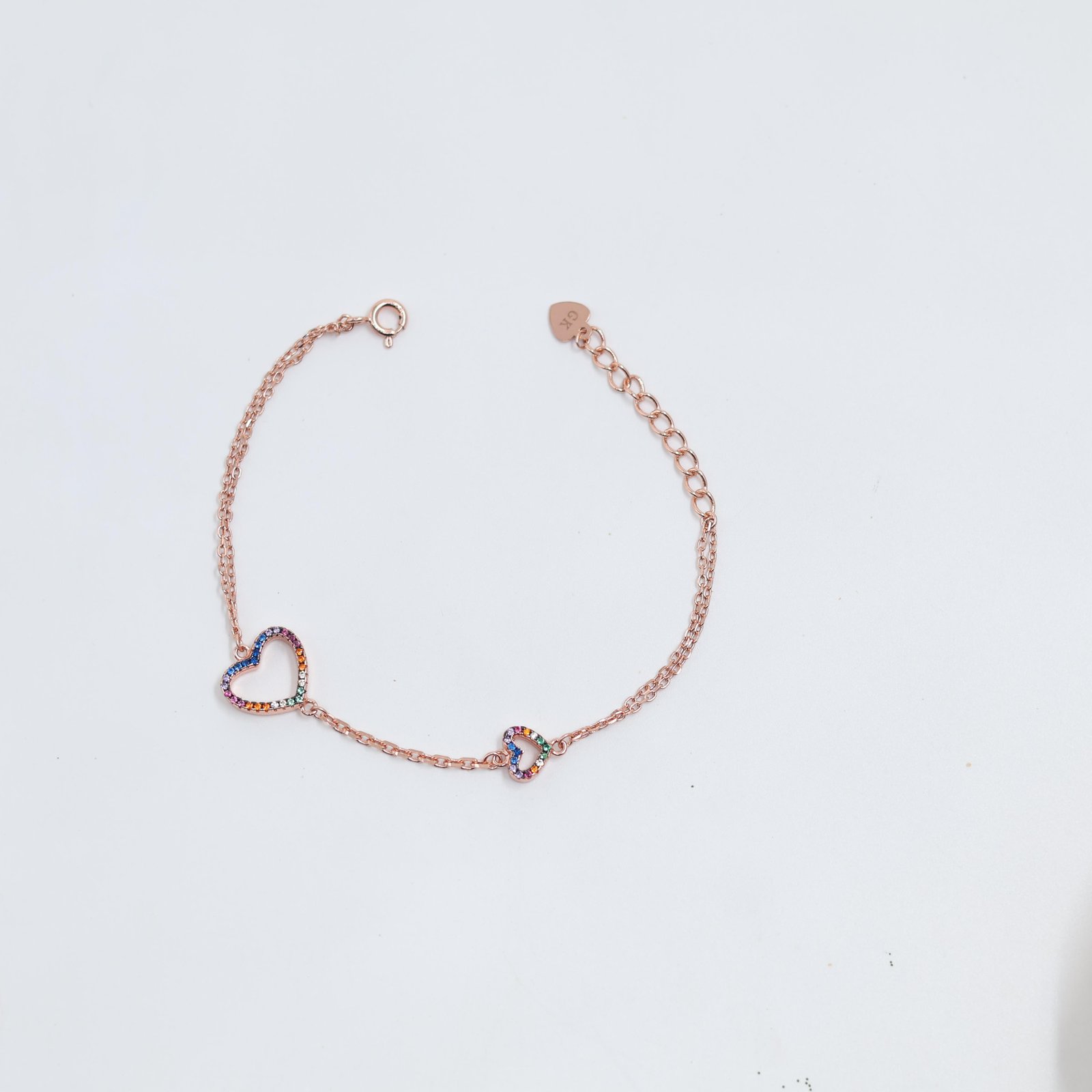 Rainbow Heart Rose Gold BraceletRainbow Heart Rose Gold Bracelet