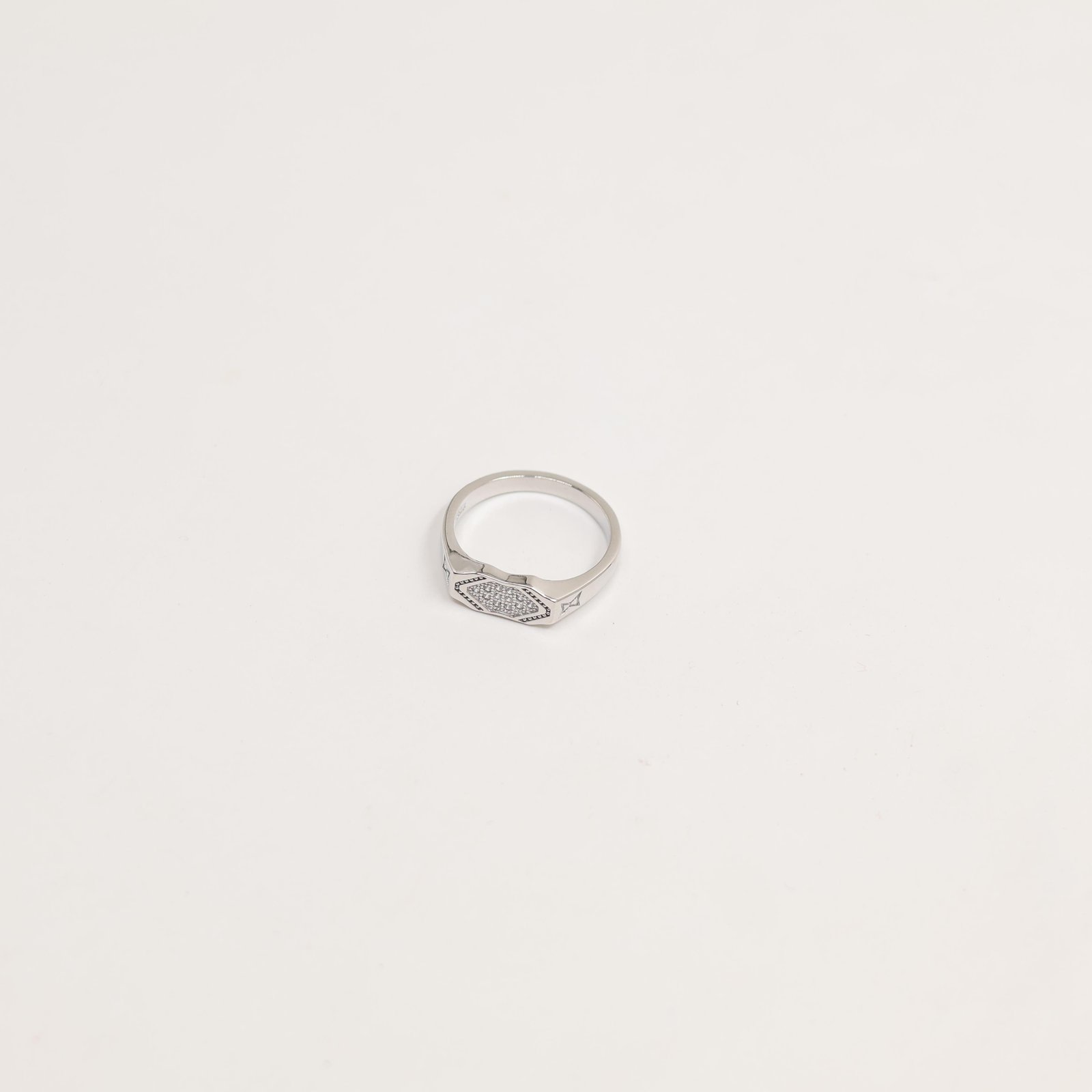 Silver-Tone Geometric ZZ Men's Ring