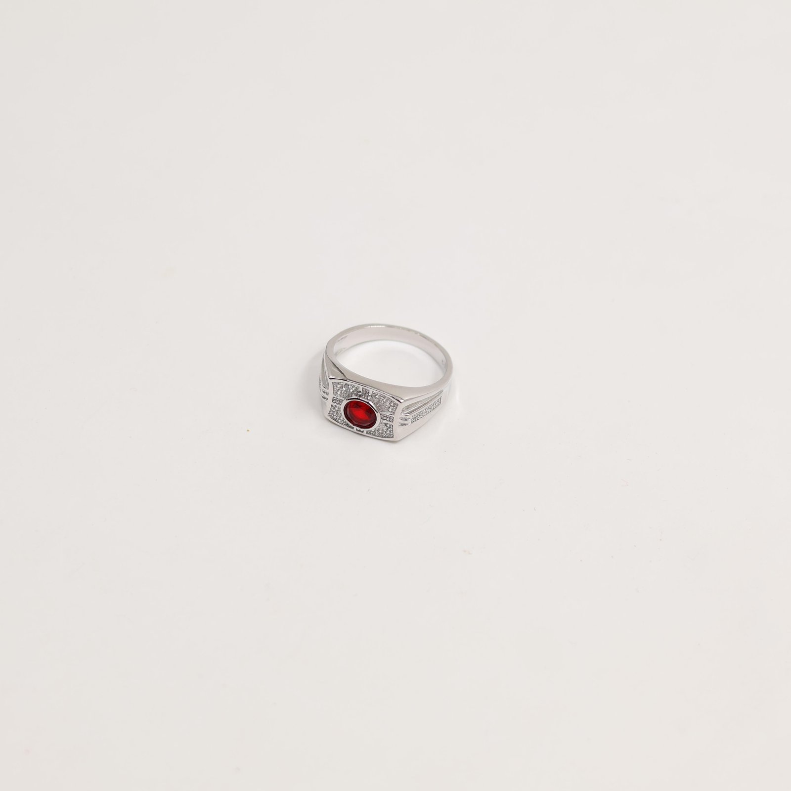 Silver Oval Pave Halo Ring
