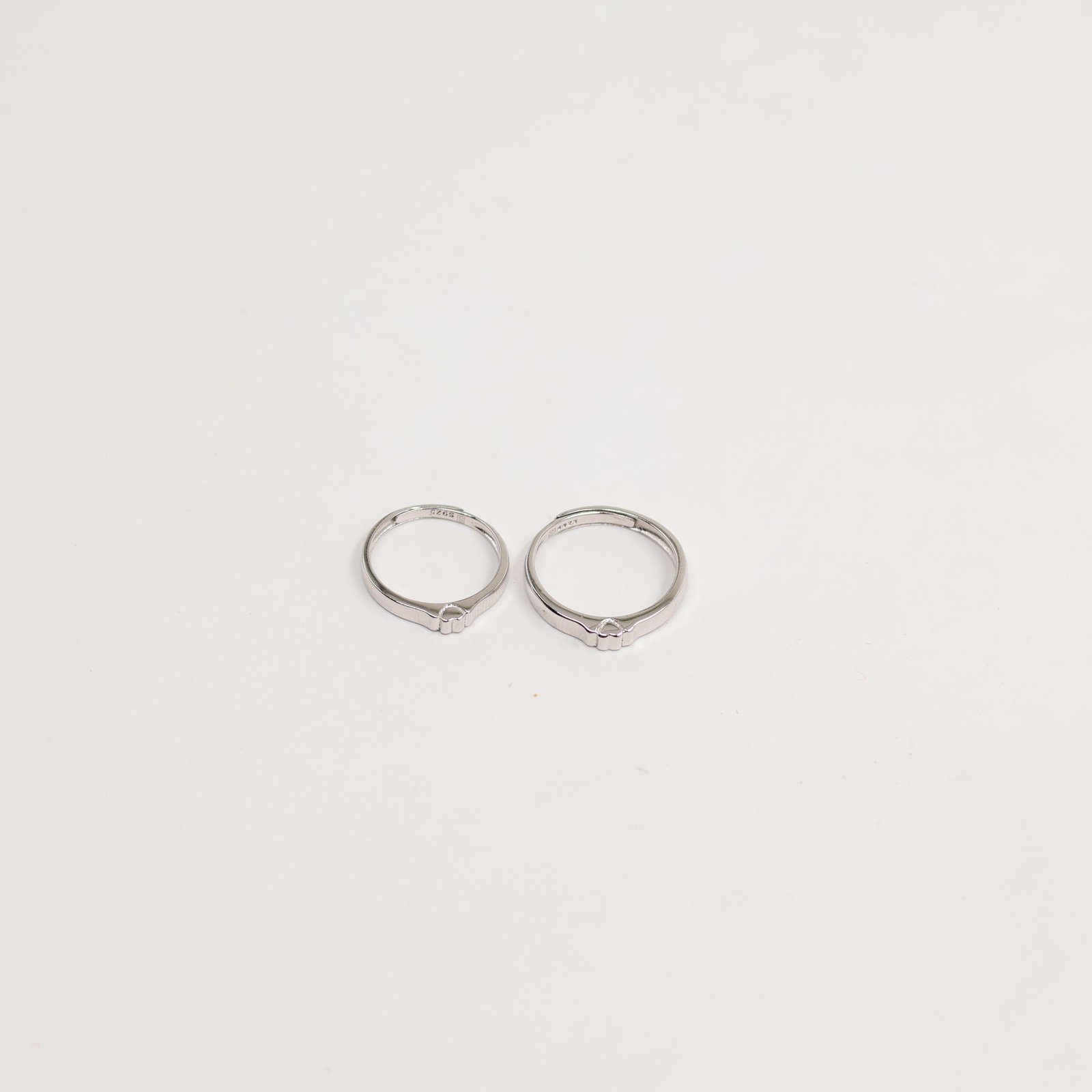 Silver Open Heart Crystal Ring