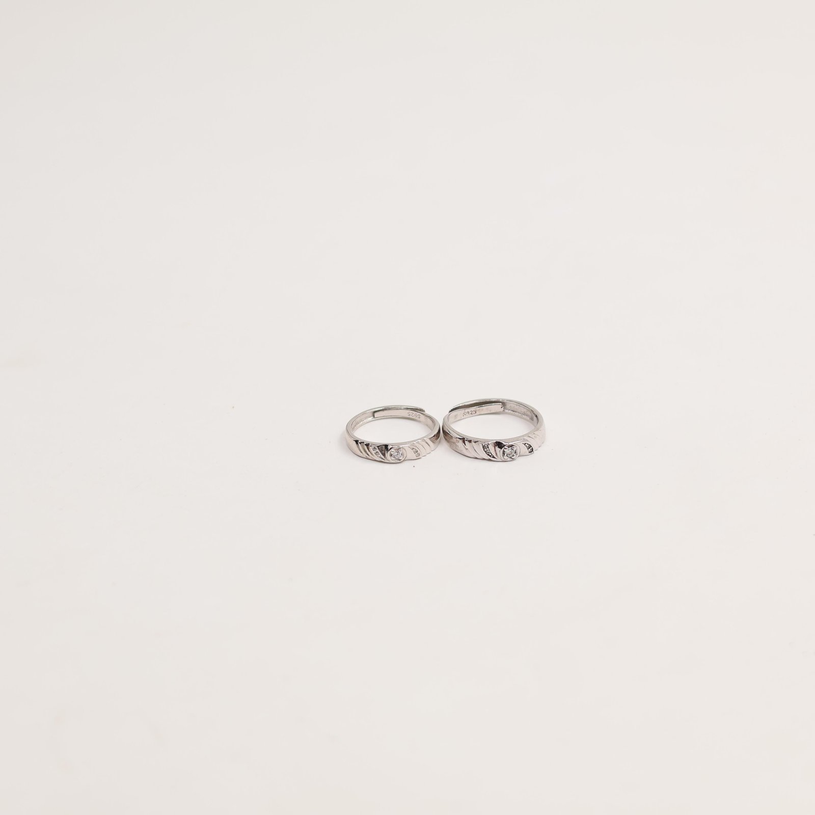 Silver Bead Set Eternity Band Ring