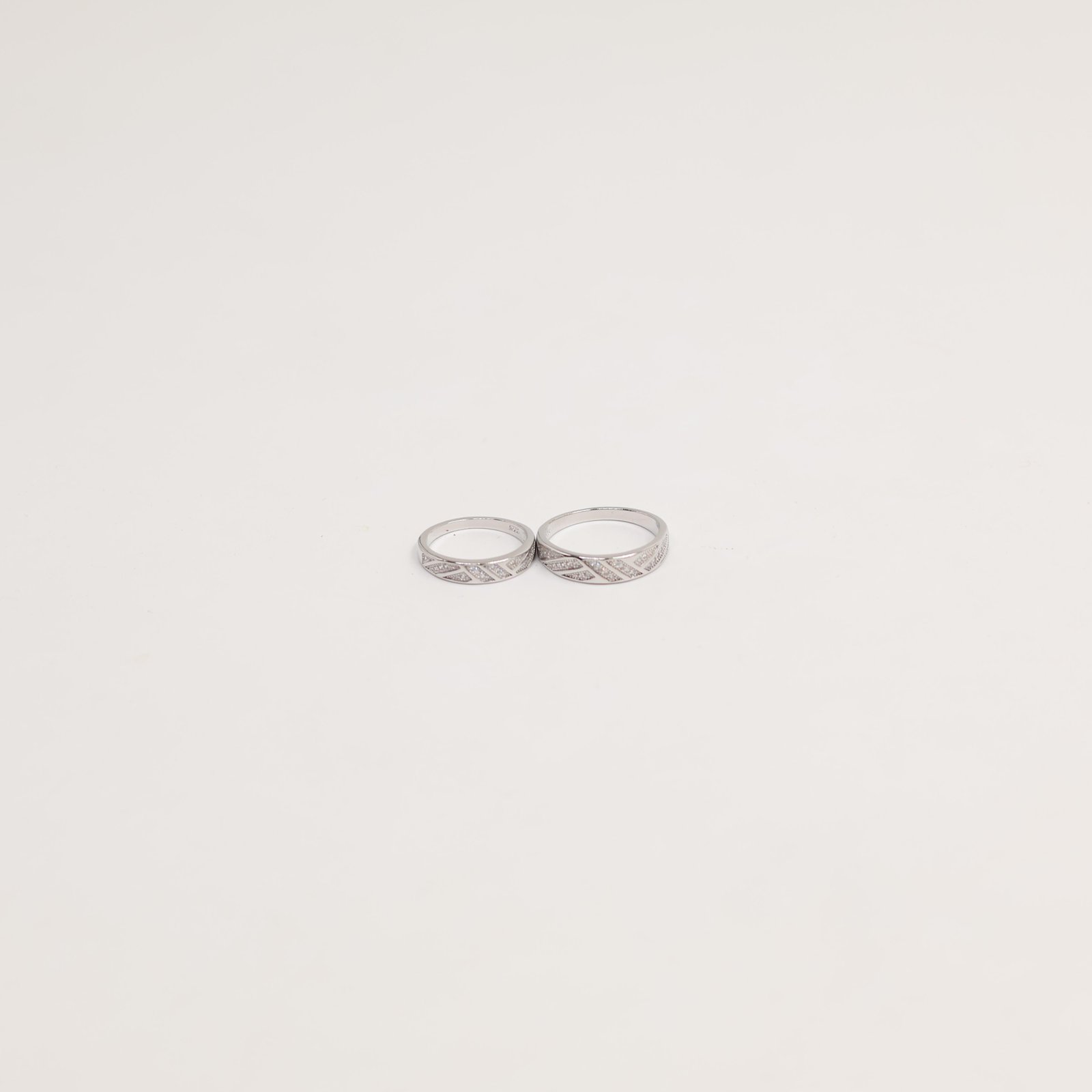 Silver Criss-Cross Pave Band Ring